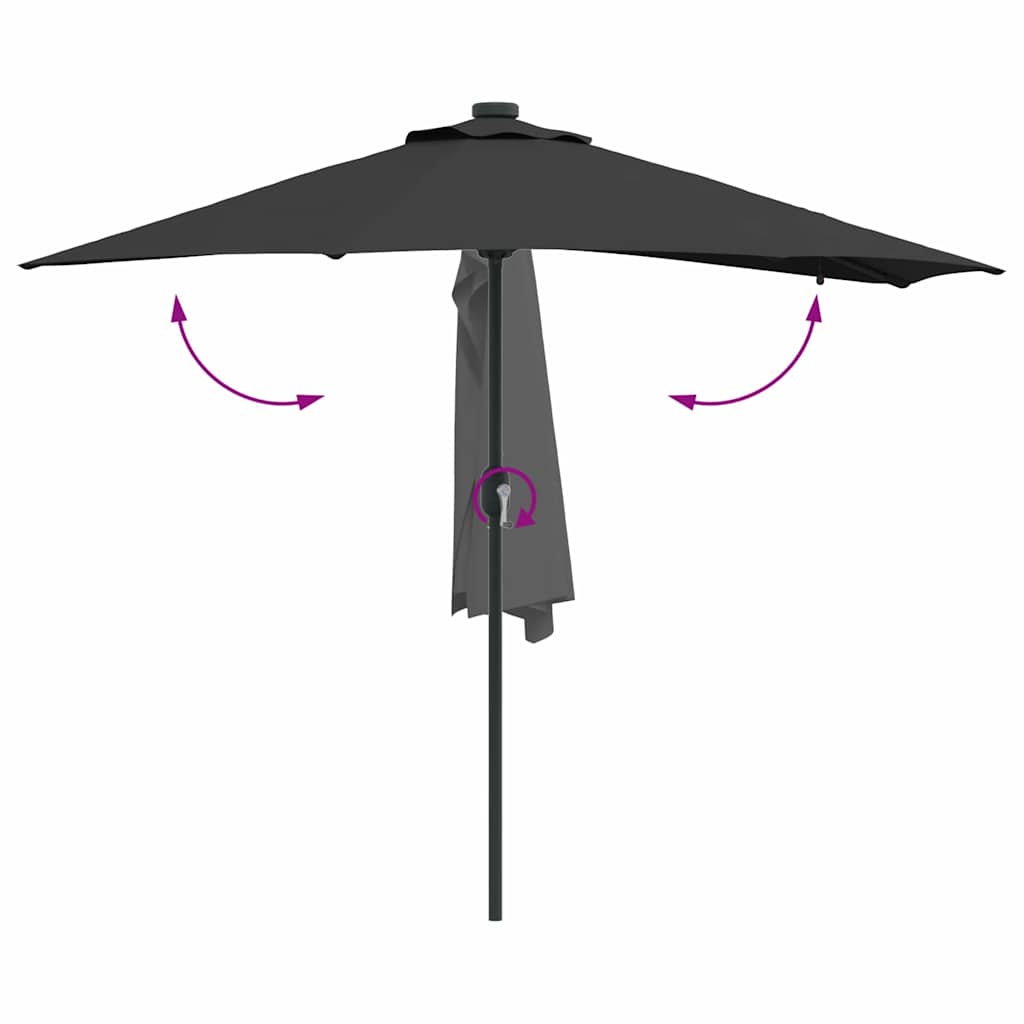 Garten-Sonnenschirm Schwarz 294 x 150 x 223 cm