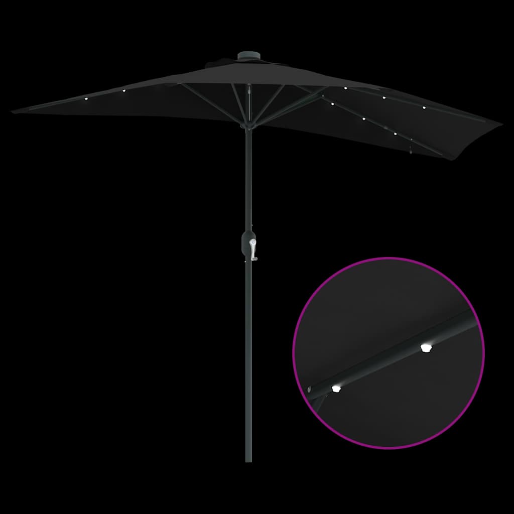 Garten-Sonnenschirm Schwarz 294 x 150 x 223 cm
