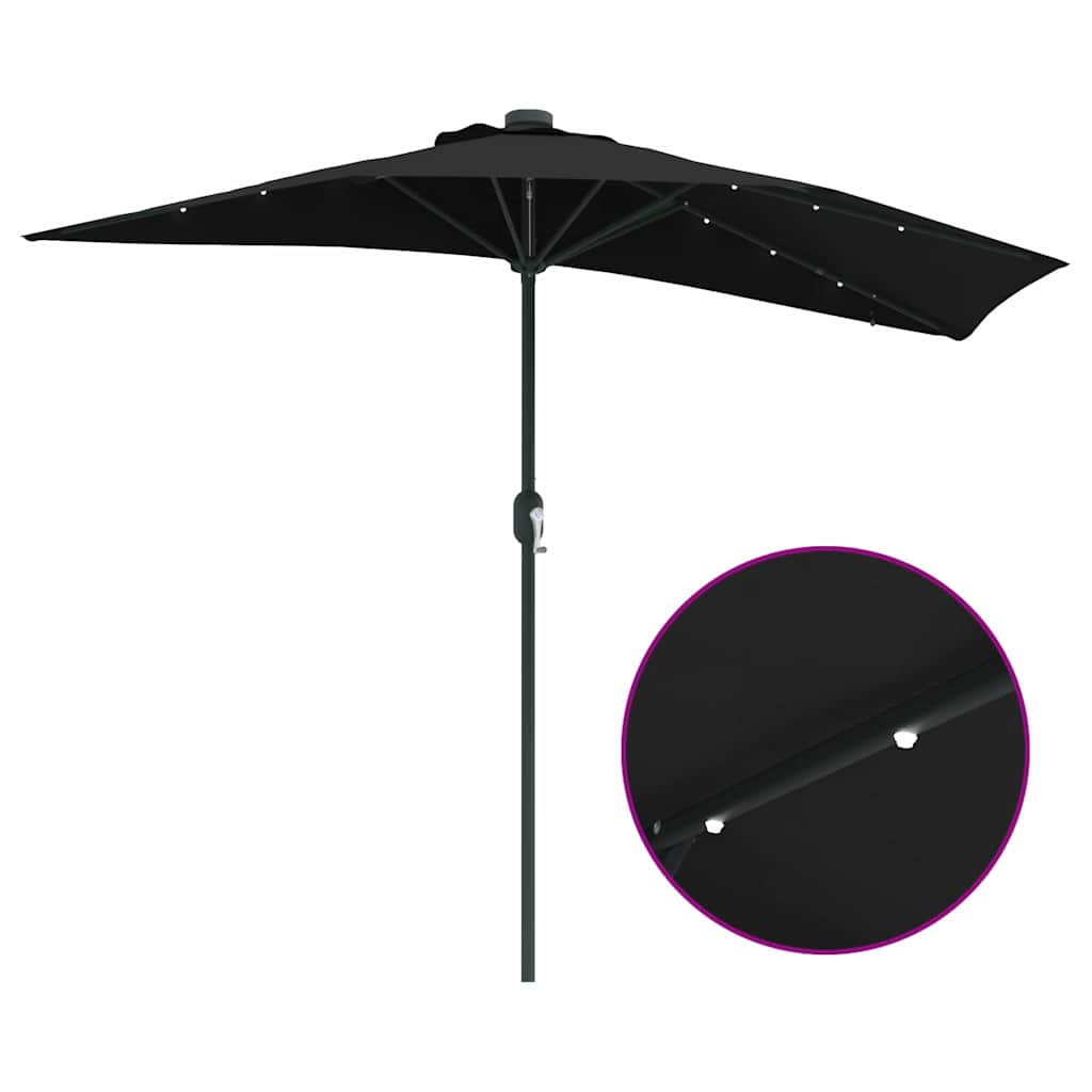 Garten-Sonnenschirm Schwarz 294 x 150 x 223 cm