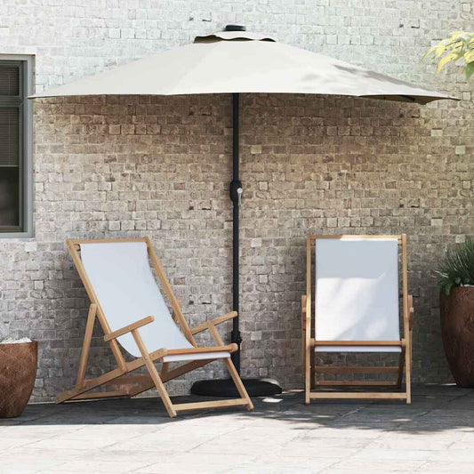 Garten-Sonnenschirm Halbe Sandfarbe 294 x 150 x 224 cm Stoff