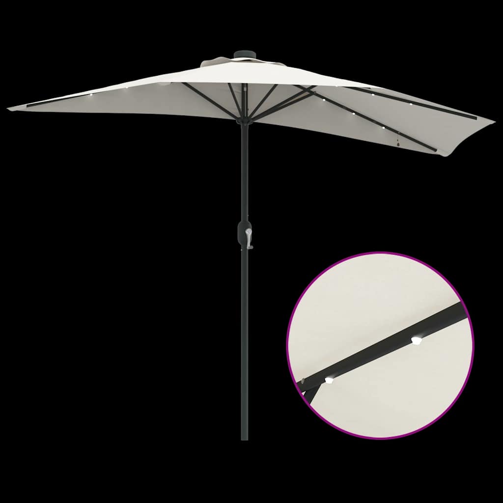 Garten-Sonnenschirm Halbe Sandfarbe 294 x 150 x 224 cm Stoff