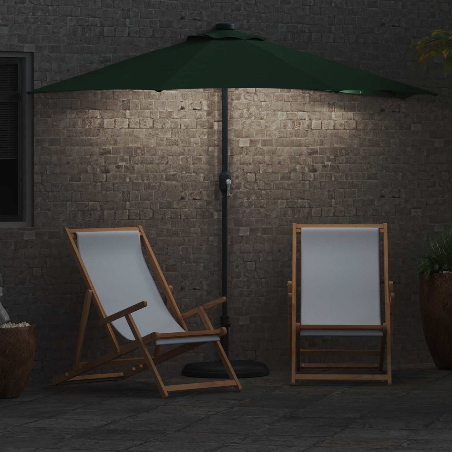 Garten-Sonnenschirm Grün 294 x 150 x 224 cm Polyester und Stahl