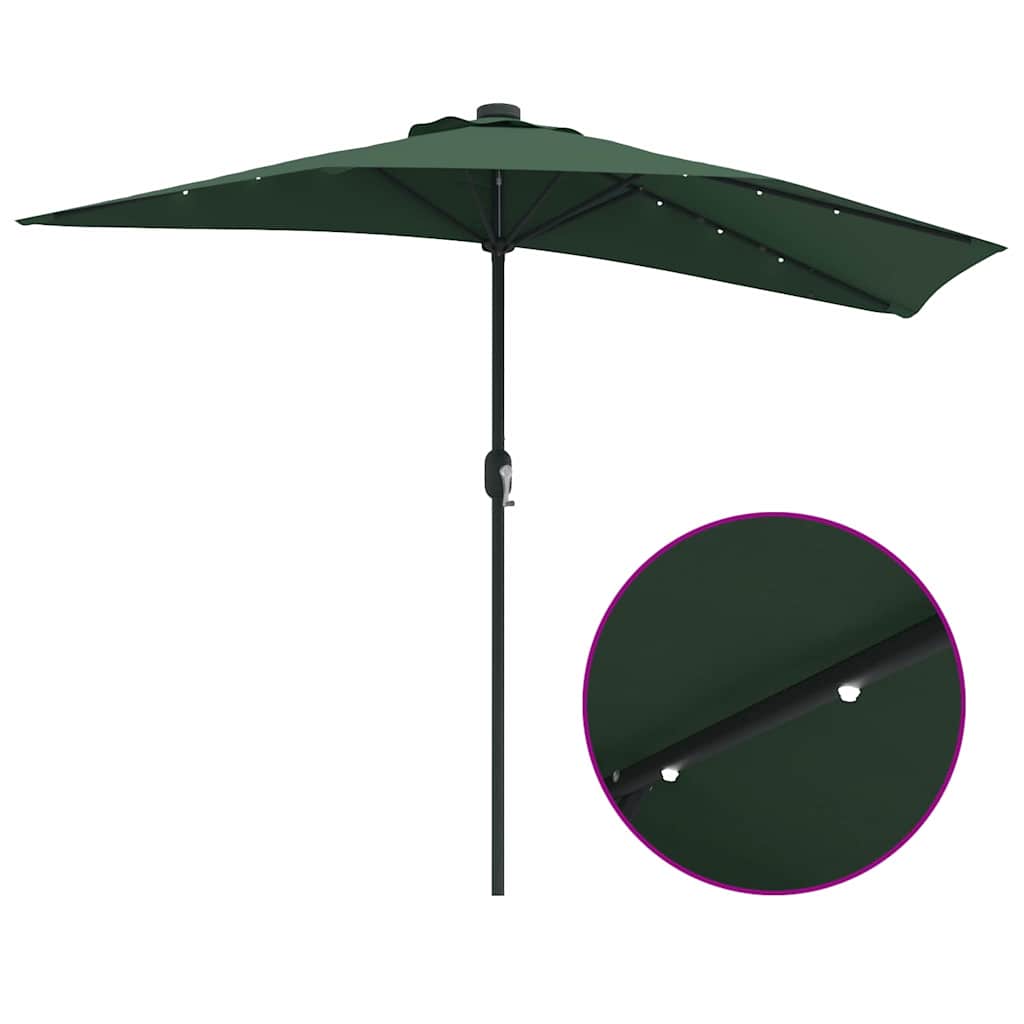 Garten-Sonnenschirm Halbe Grün 294 x 150 x 224 cm Stoff