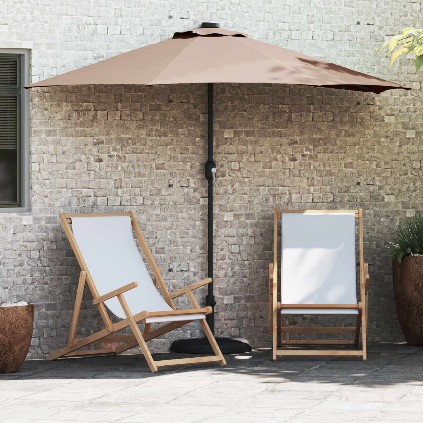 Garten-Sonnenschirm Taupe 294 x 150 x 224 cm