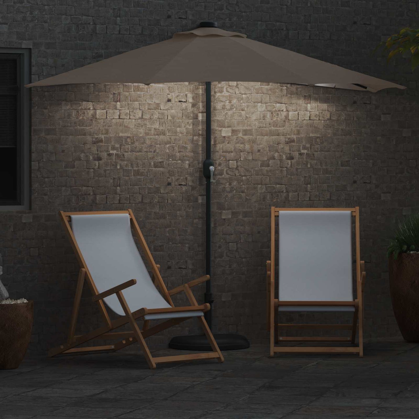 Garten-Sonnenschirm Taupe 294 x 150 x 224 cm