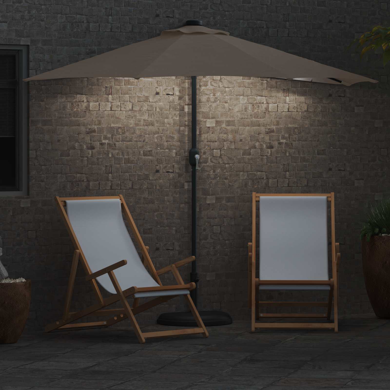 Garten-Sonnenschirm Taupe 294 x 150 x 224 cm