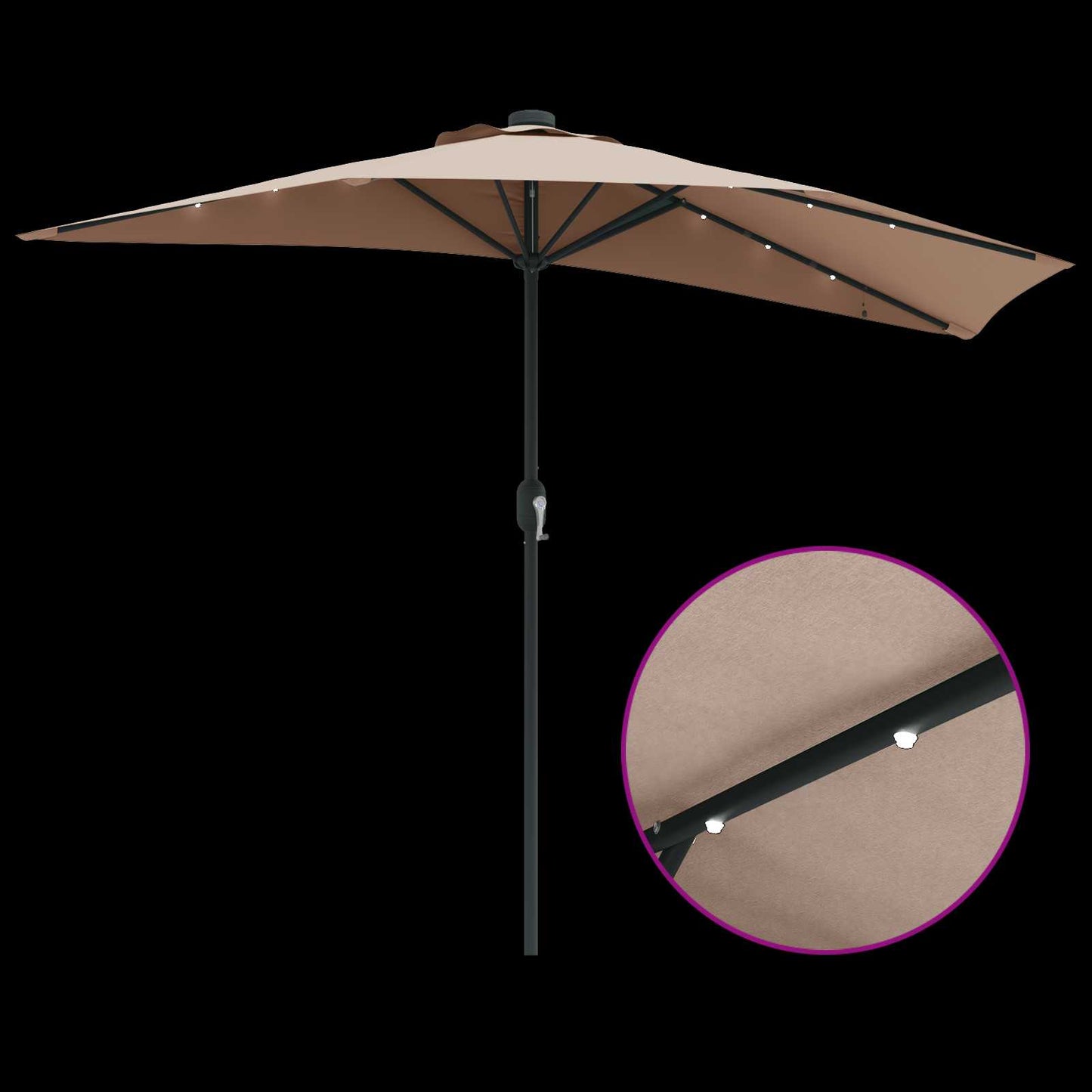 Garten-Sonnenschirm Taupe 294 x 150 x 224 cm