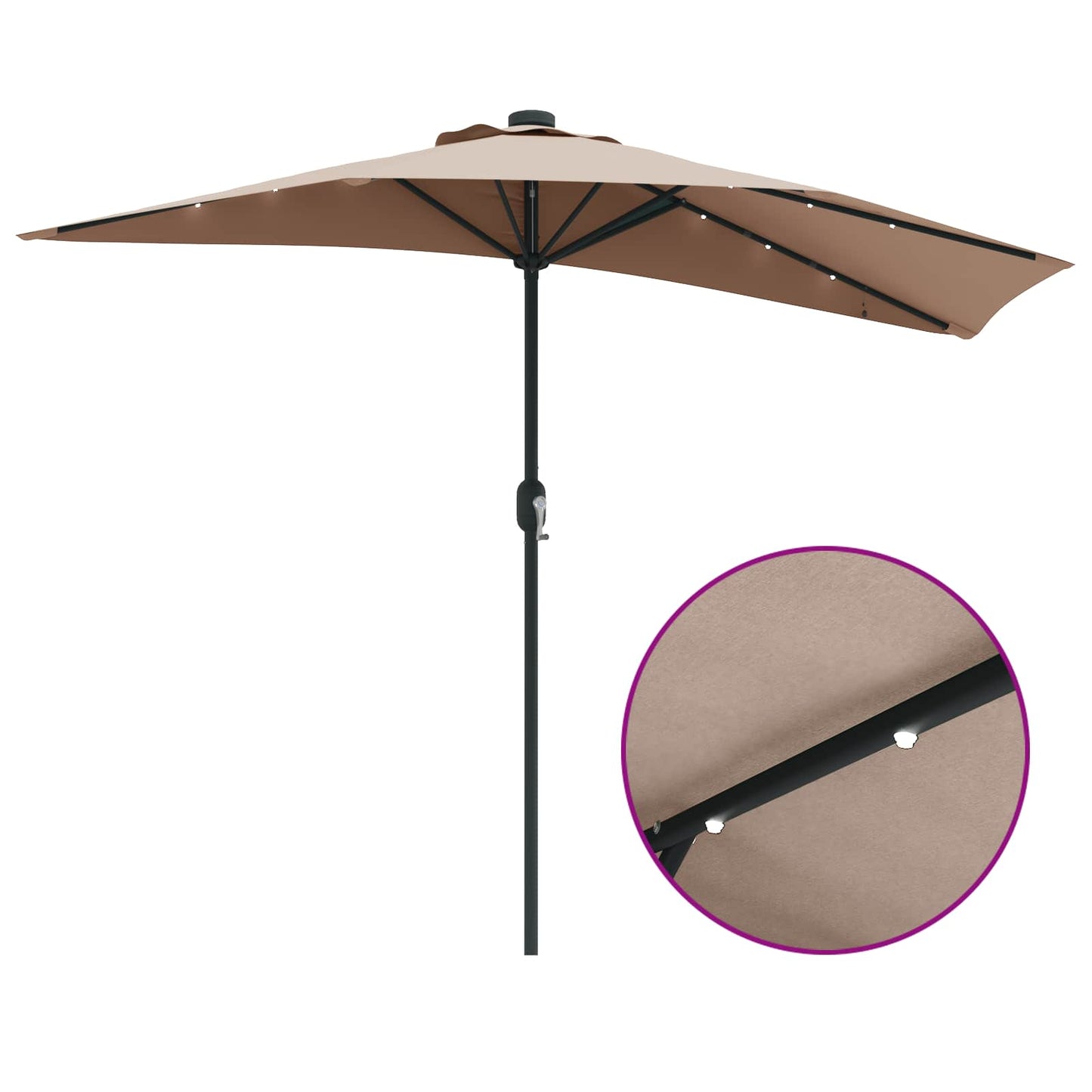 Garten-Sonnenschirm Taupe 294 x 150 x 224 cm