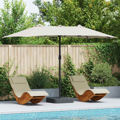 Garten-Sonnenschirm 385 x 209 x 244 cm Polyester und Stahl Sand