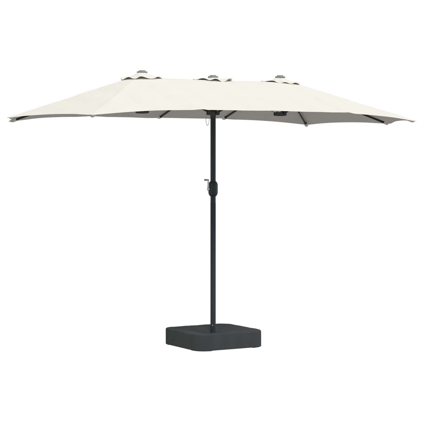 Garten-Sonnenschirm Sand und Anthrazit 385 x 209 x 244 cm