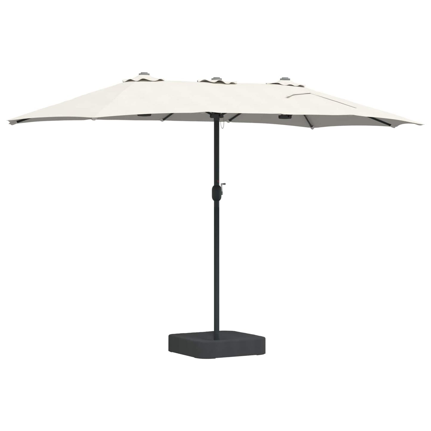 Garten-Sonnenschirm Sand und Anthrazit 385 x 209 x 244 cm