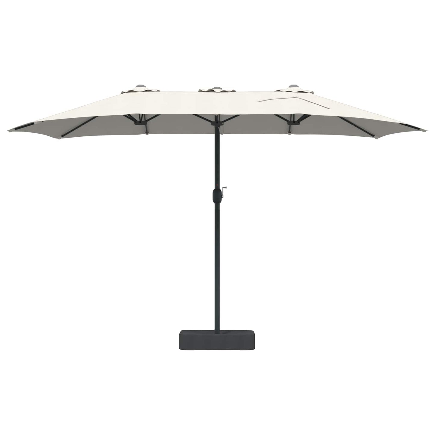 Garten-Sonnenschirm Sand und Anthrazit 385 x 209 x 244 cm