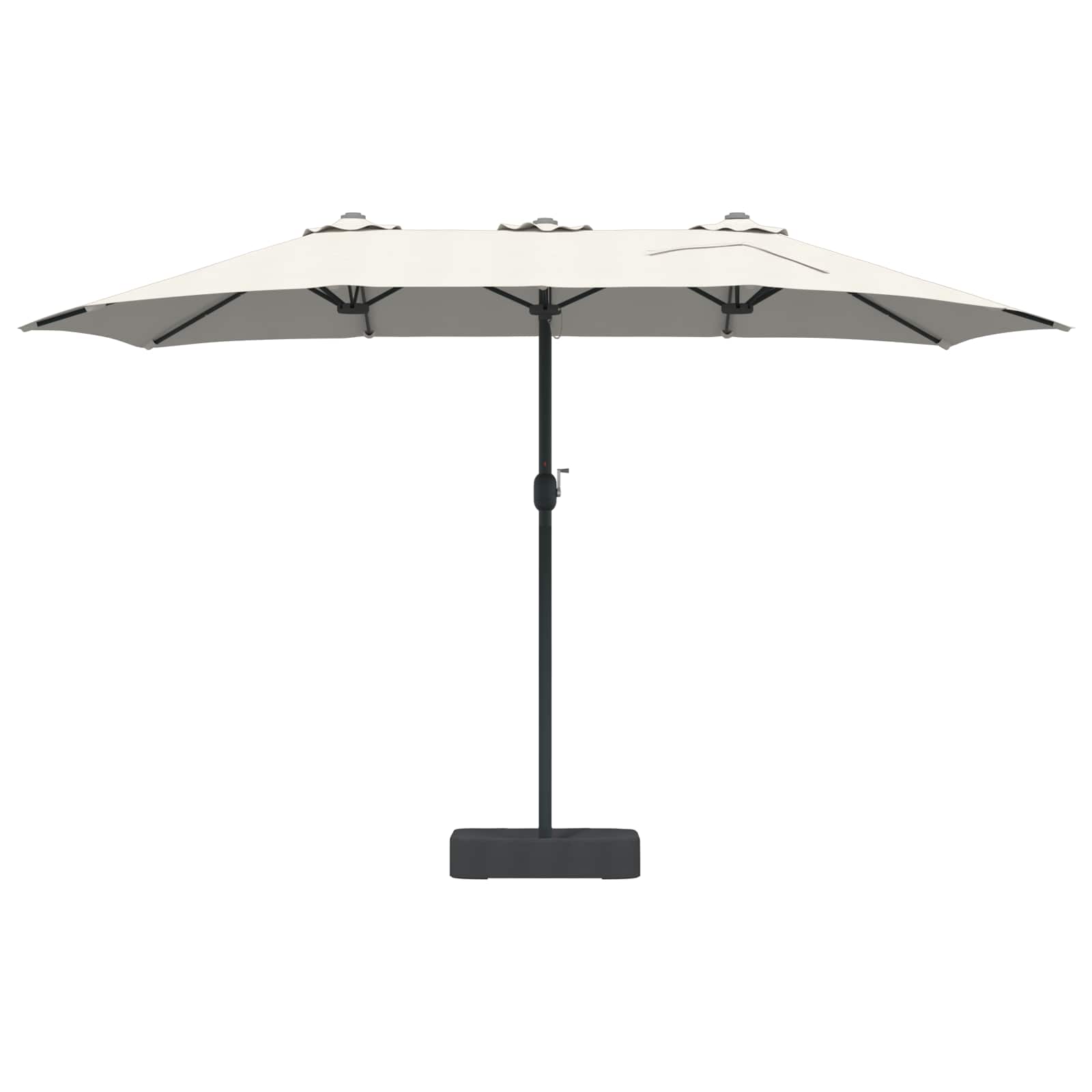 Garten-Sonnenschirm Sand und Anthrazit 385 x 209 x 244 cm