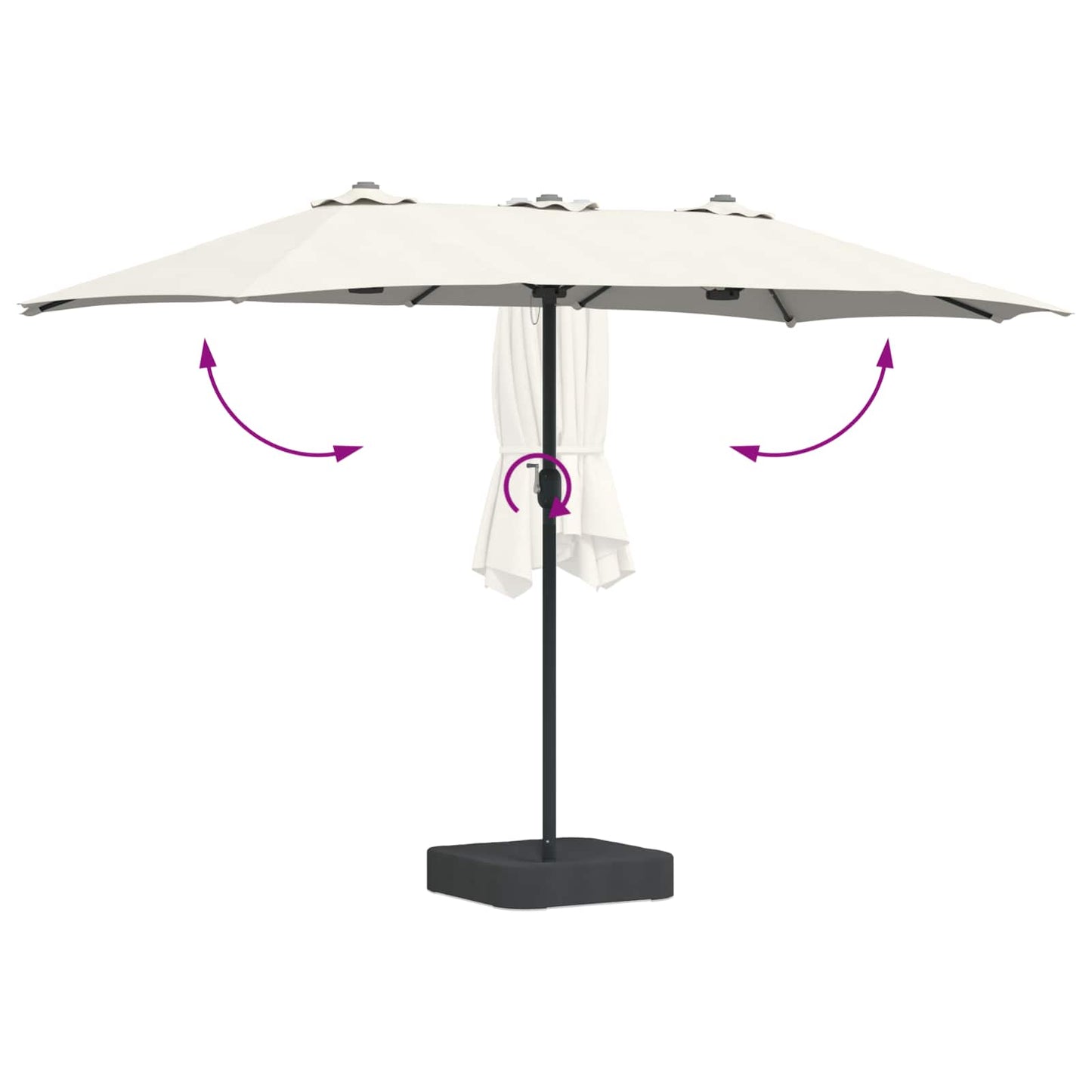 Garten-Sonnenschirm Sand und Anthrazit 385 x 209 x 244 cm