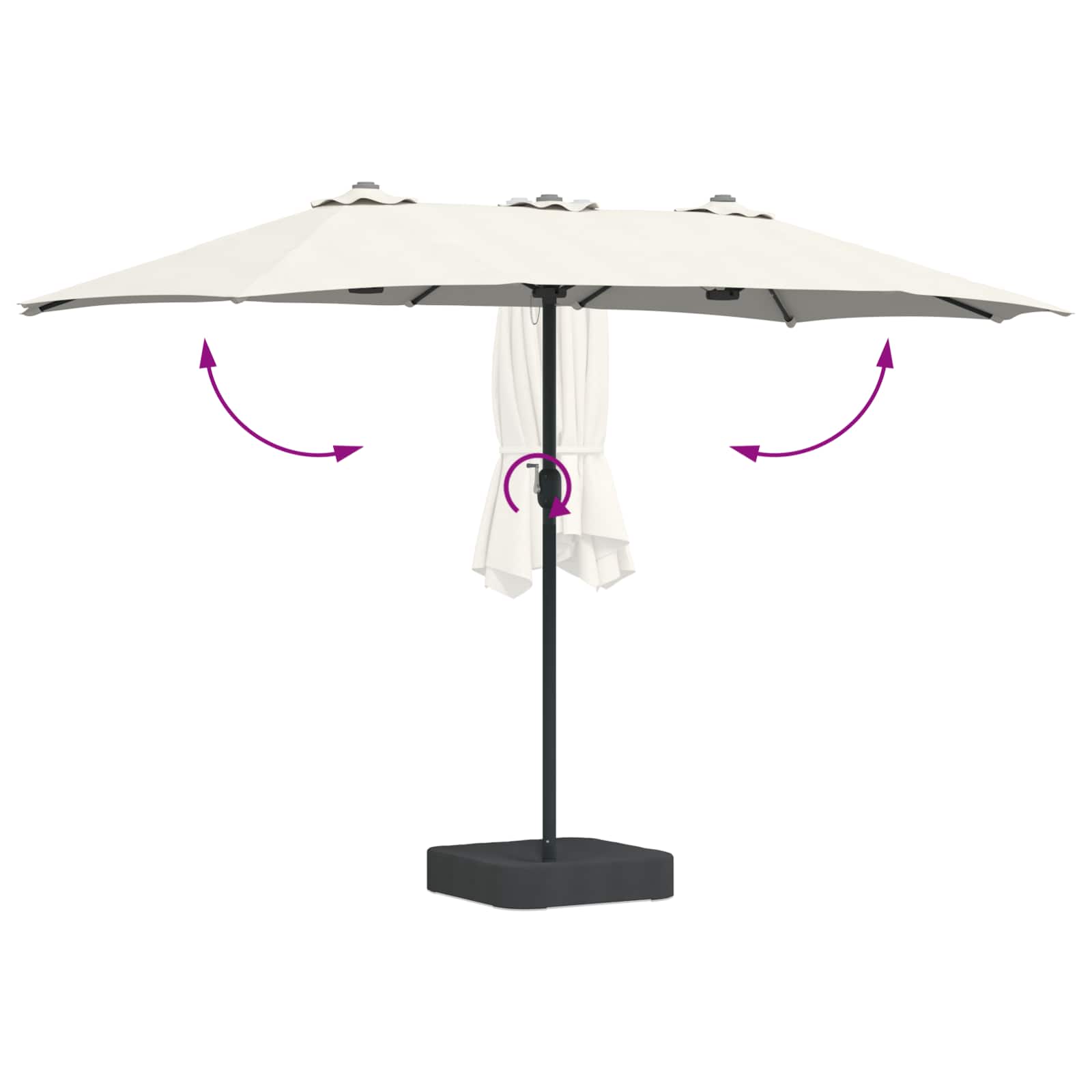 Garten-Sonnenschirm Sand und Anthrazit 385 x 209 x 244 cm