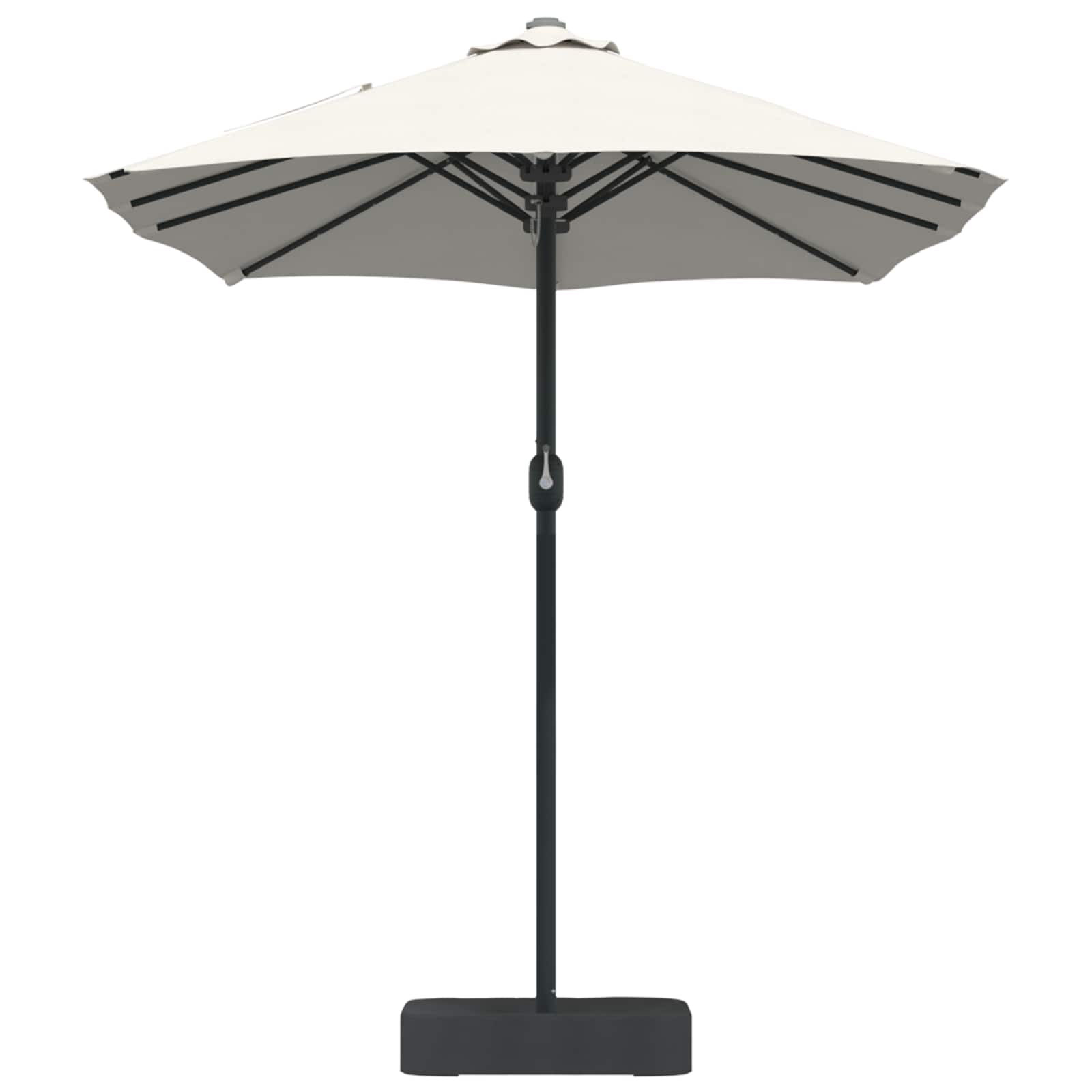 Garten-Sonnenschirm Sand und Anthrazit 385 x 209 x 244 cm