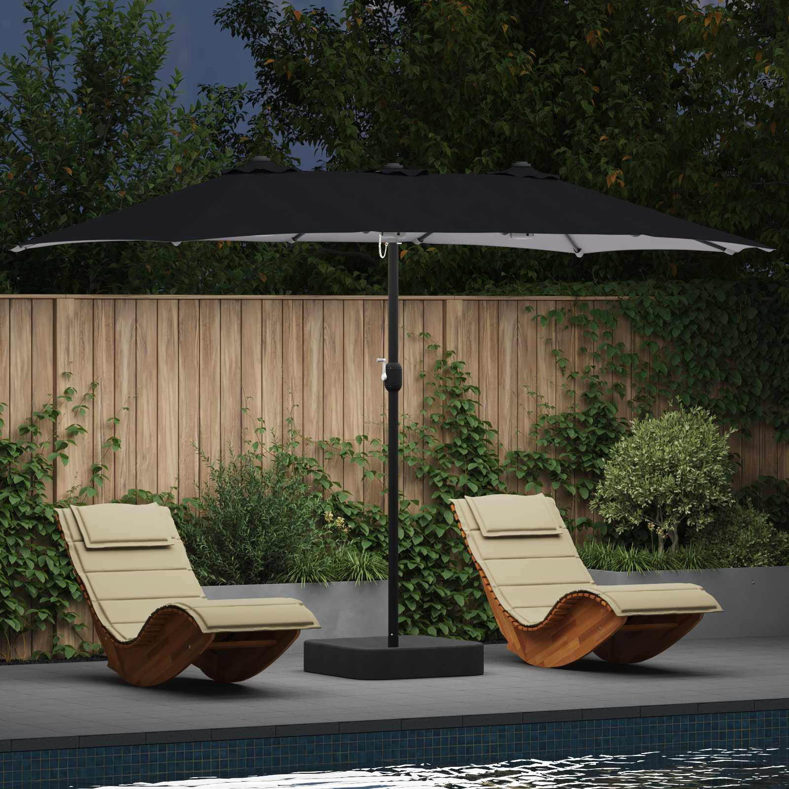 Garten-Sonnenschirm Anthrazit 385 x 209 x 244 cm Polyester