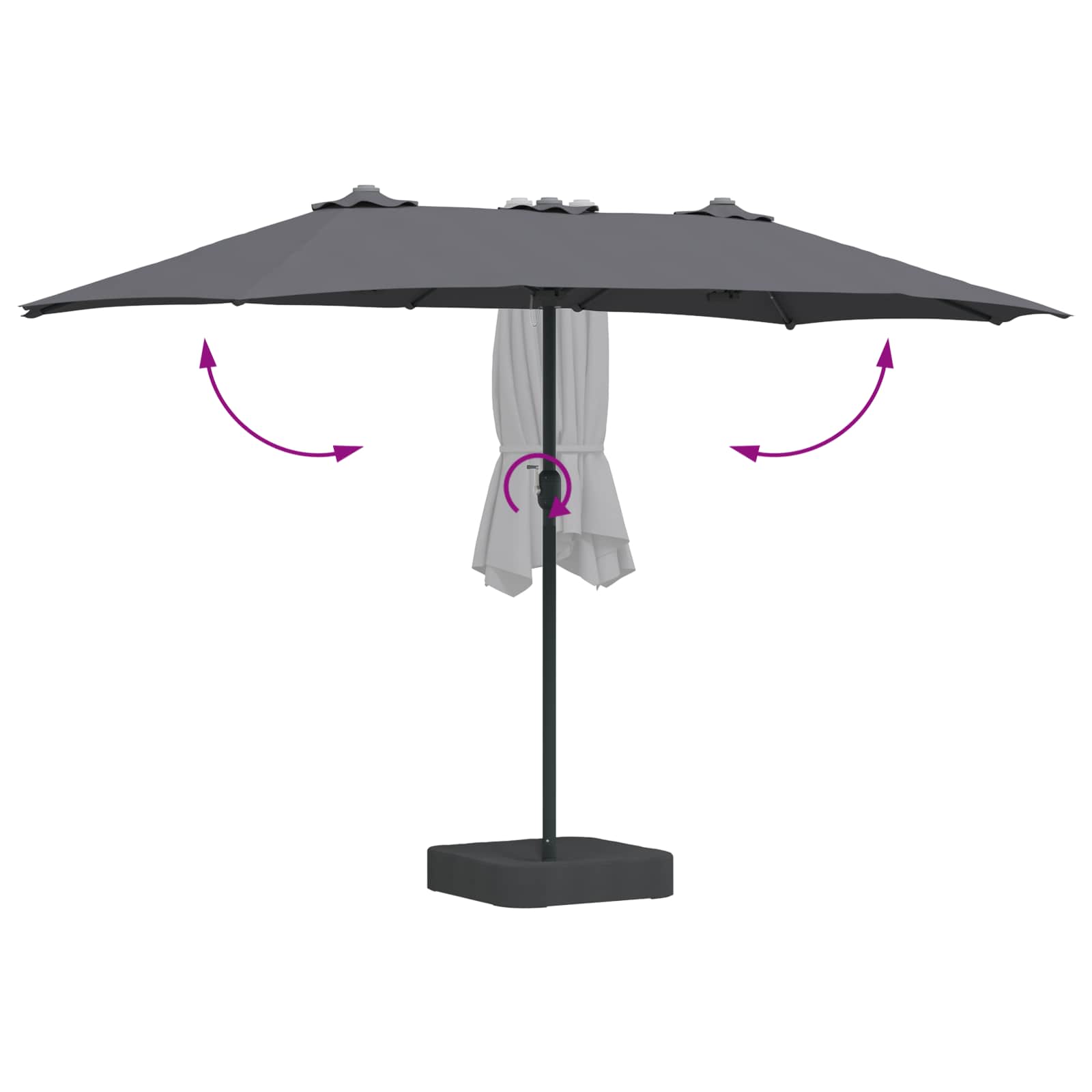 Garten-Sonnenschirm Anthrazit 385 x 209 x 244 cm Polyester