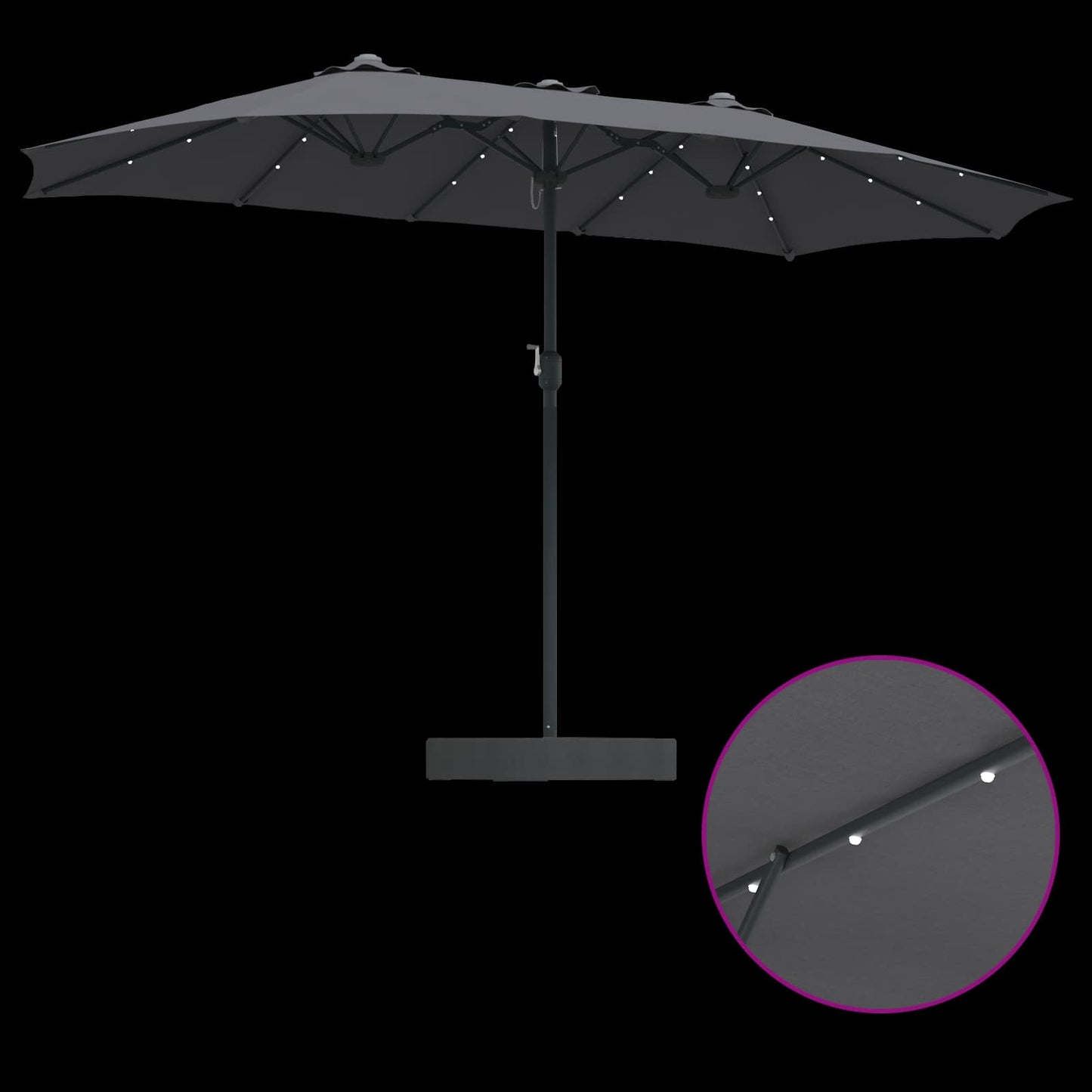 Garten-Sonnenschirm Anthrazit 385 x 209 x 244 cm Polyester