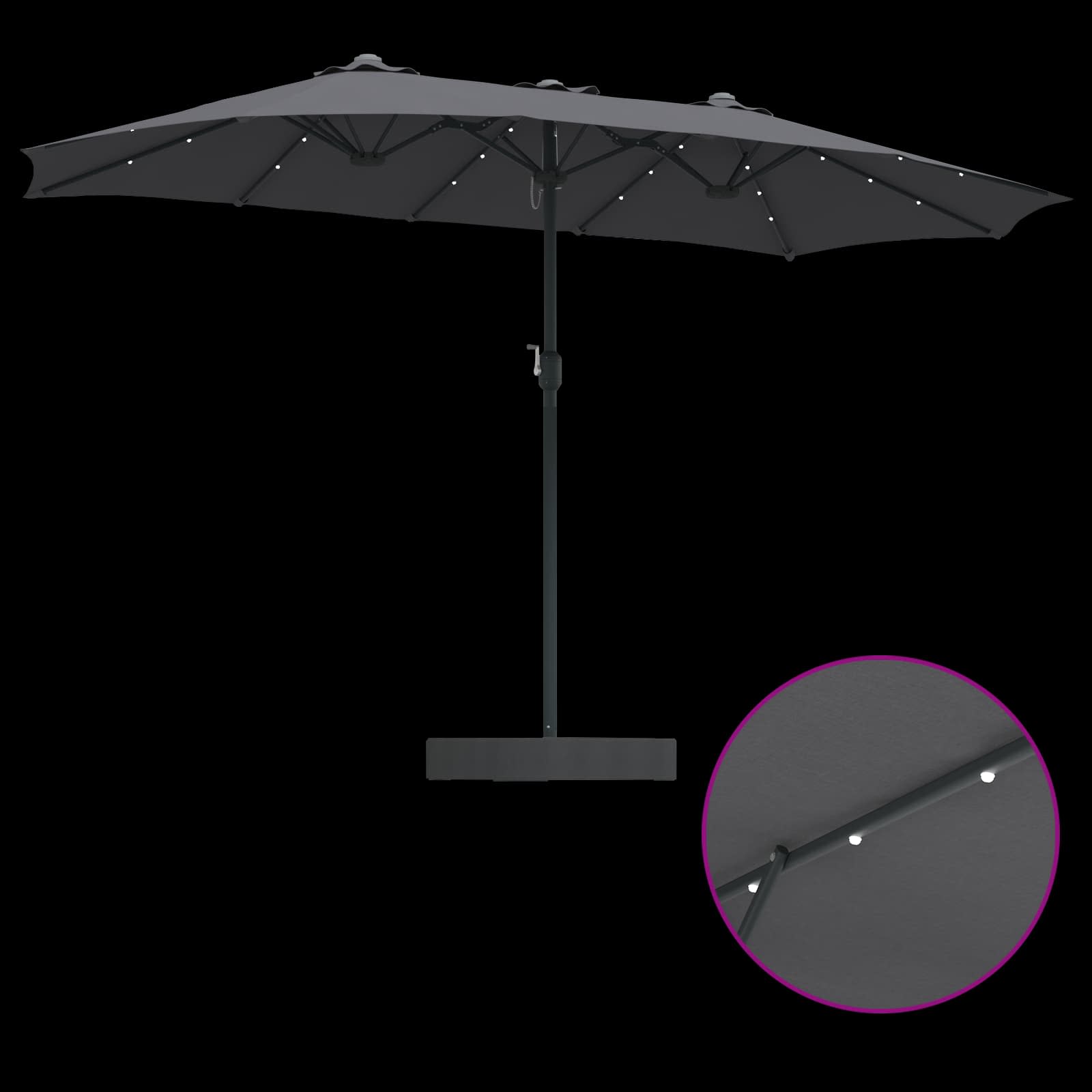 Garten-Sonnenschirm Anthrazit 385 x 209 x 244 cm Polyester