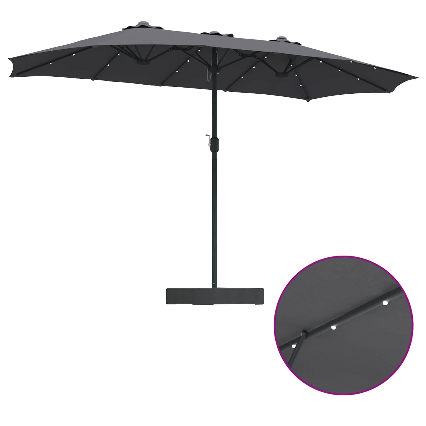 Garten-Sonnenschirm Anthrazit 385 x 209 x 244 cm Polyester
