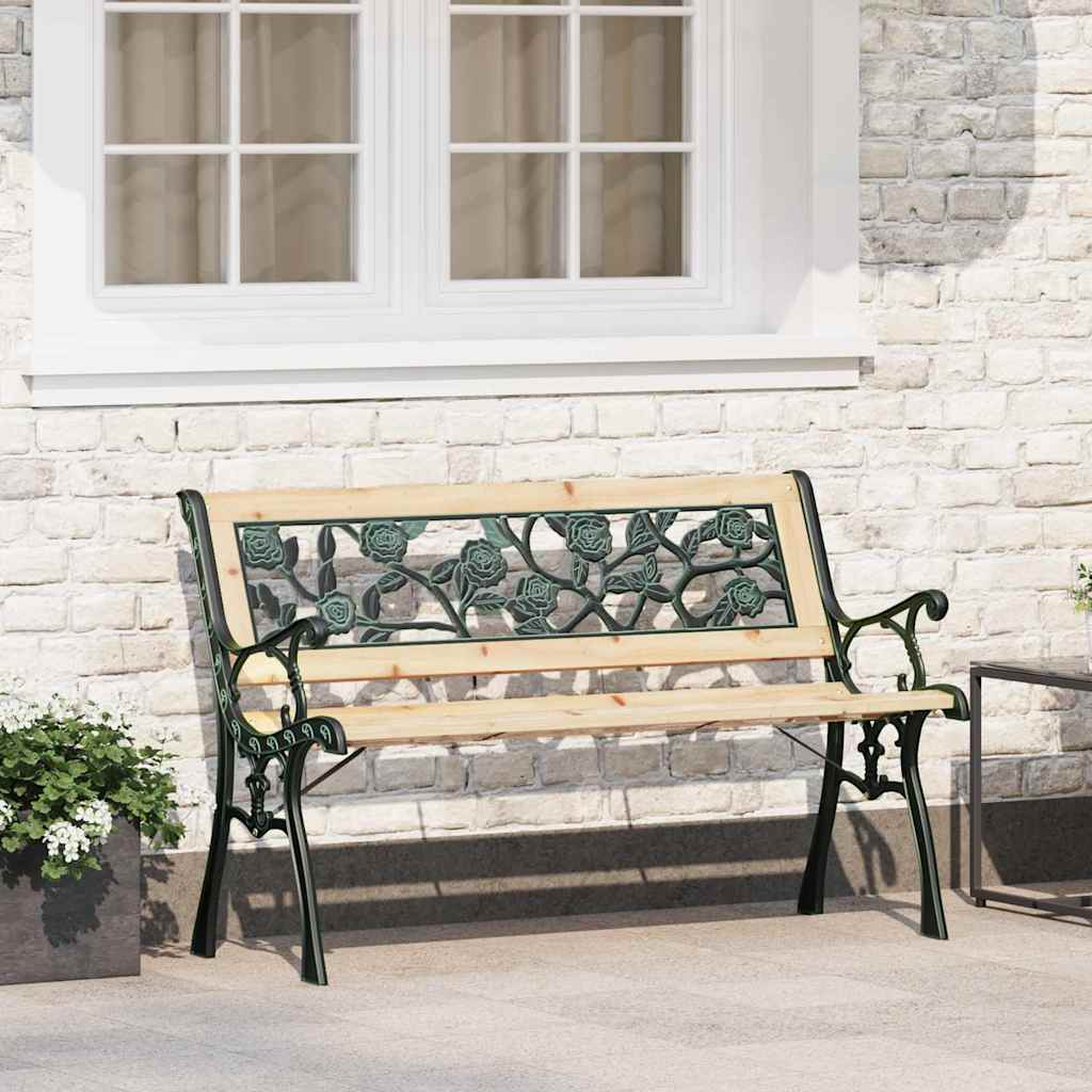 Gartenbank mit Kissen Braun 116 x 54 x 73 cm Holz