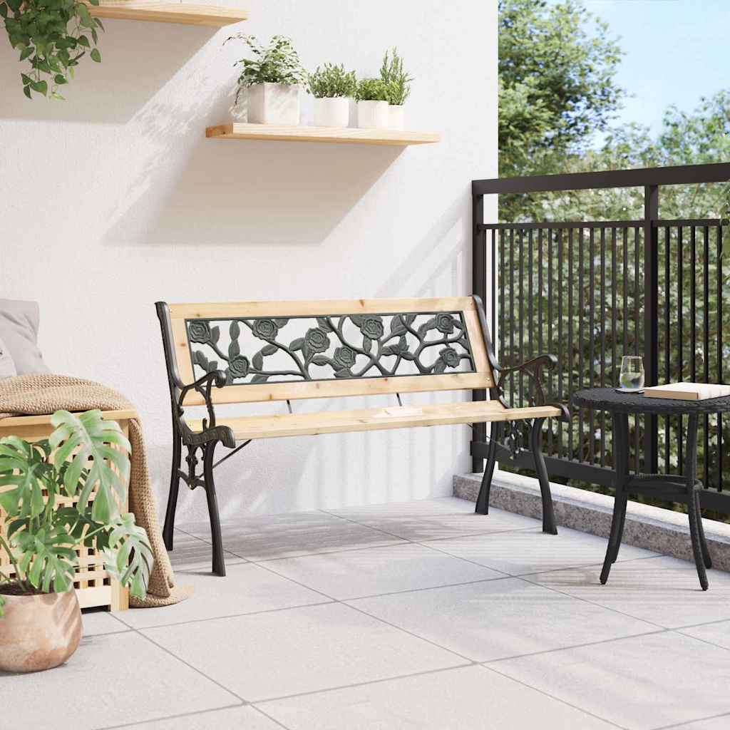 Gartenbank mit Kissen Braun 116 x 54 x 73 cm Holz