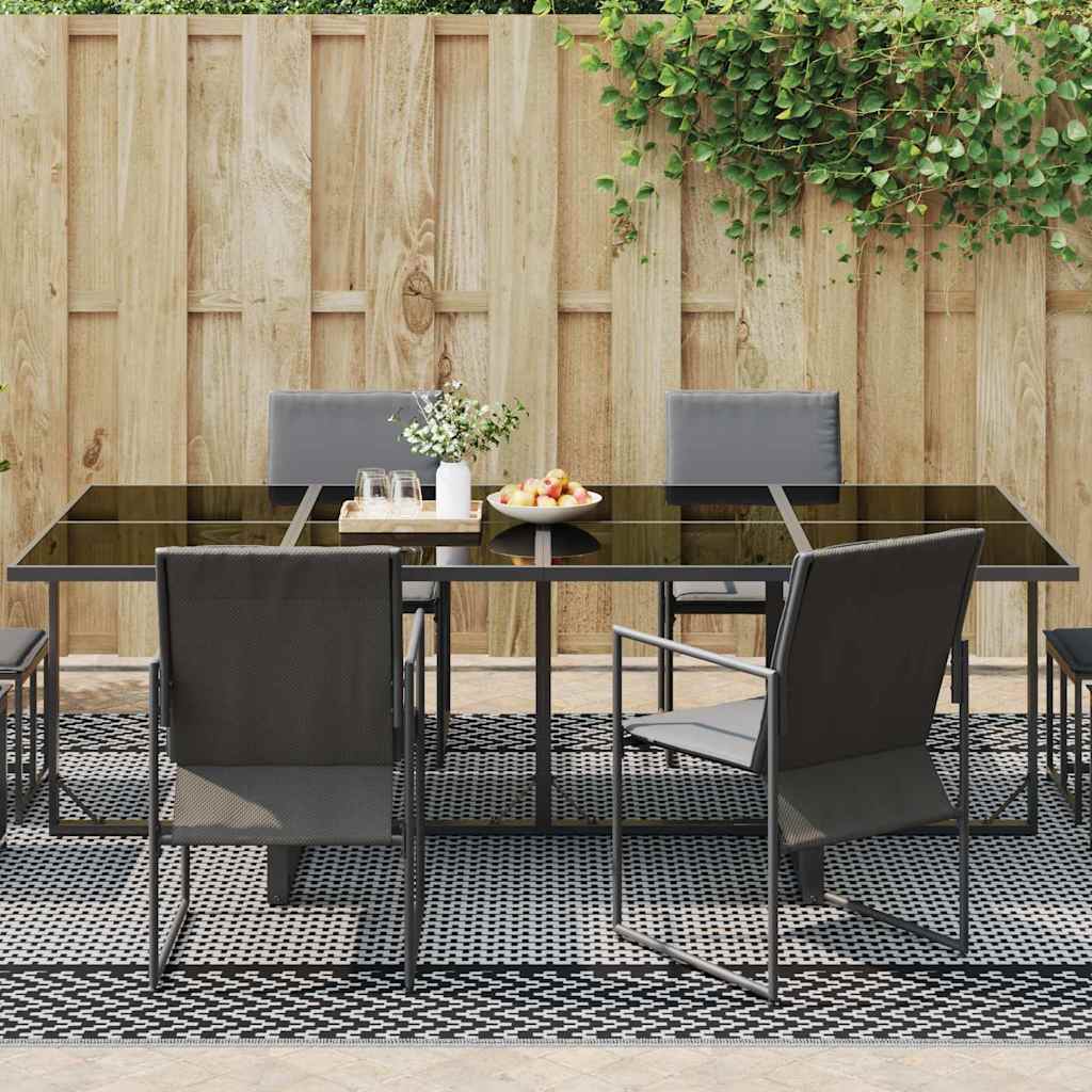Outdoor Teppich ARAKIL Schwarz und Grau 250 x 400 cm PP