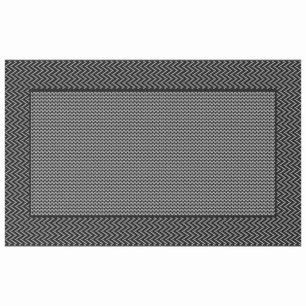 Outdoor Teppich ARAKIL Schwarz und Grau 250 x 400 cm PP