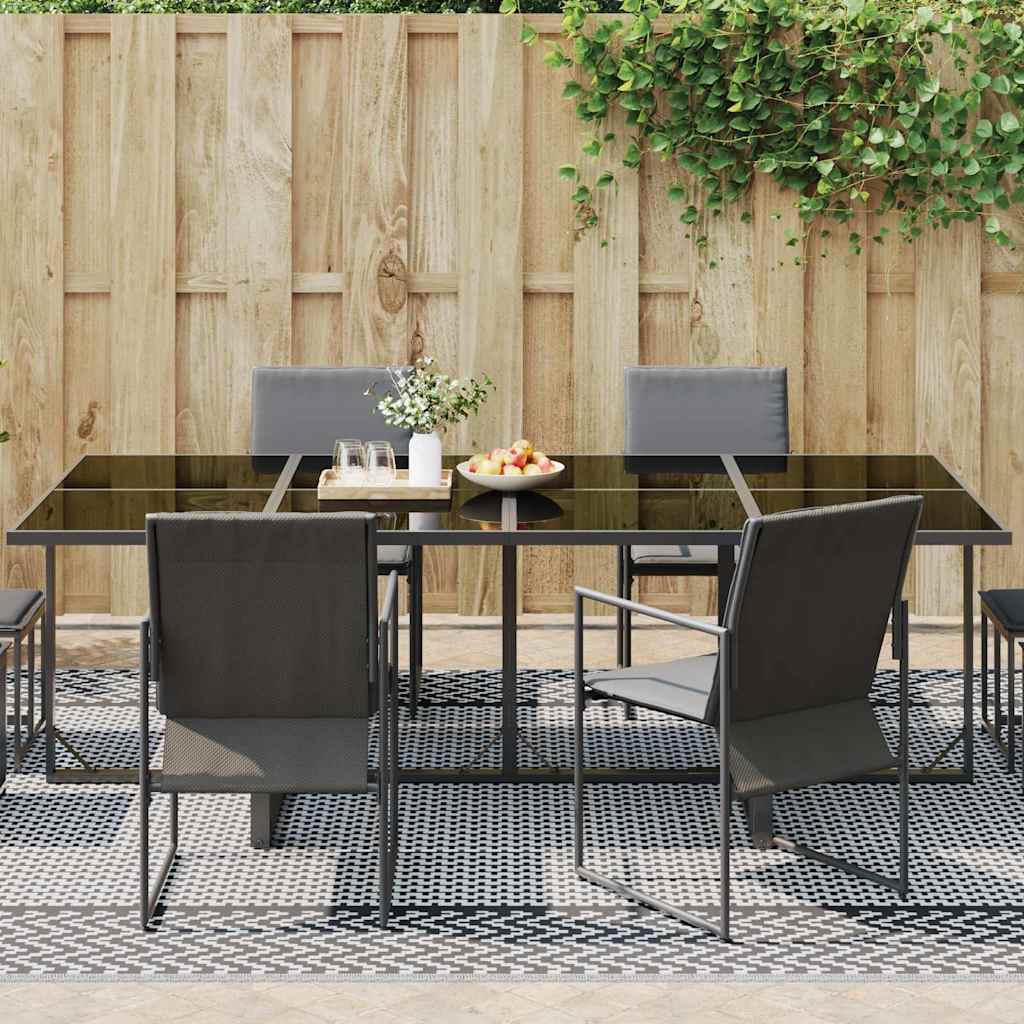 Outdoor Teppich ARAKIL Schwarz und Grau 250 x 600 cm PP