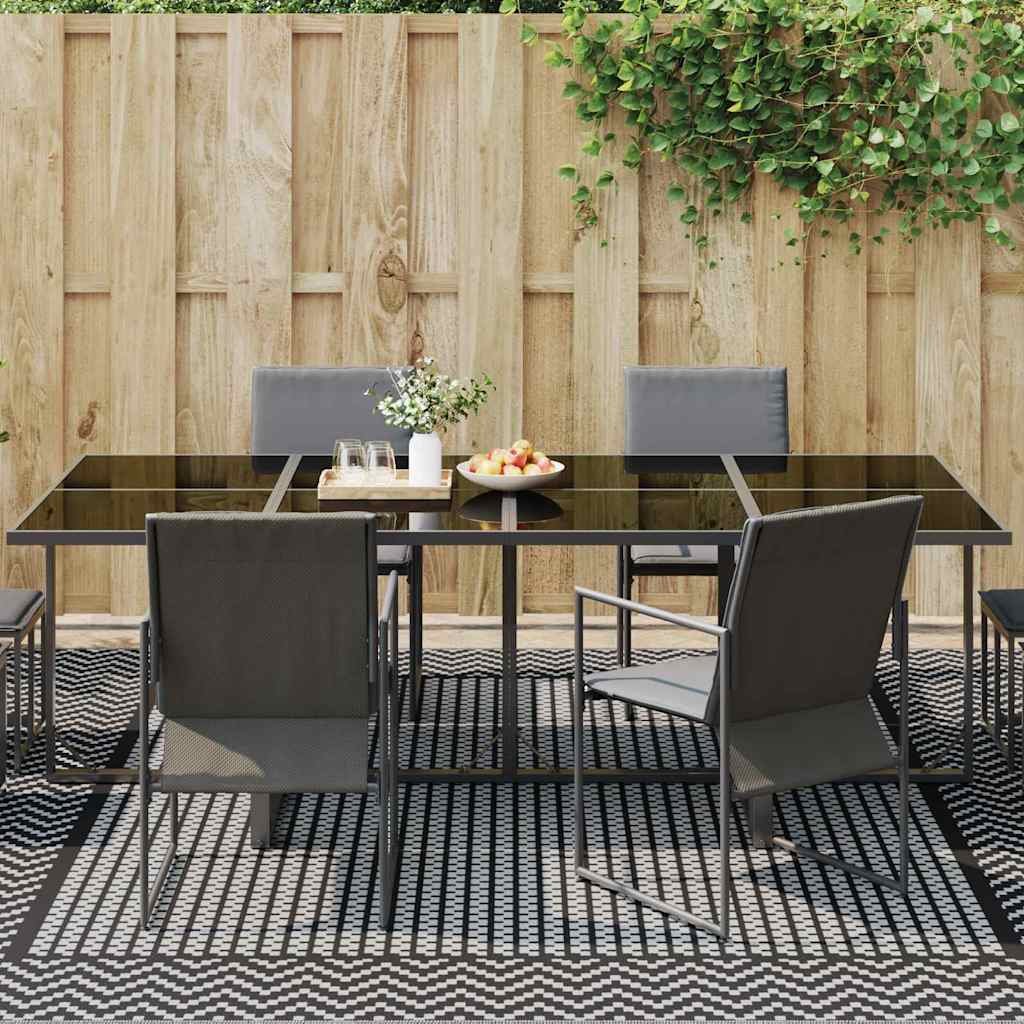 Outdoor Teppich ARAKIL Schwarz und Grau 300 x 300 cm PP