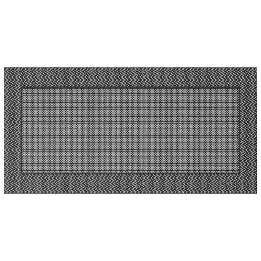 Outdoor Teppich ARAKIL Schwarz und Grau 300 x 500 cm PP