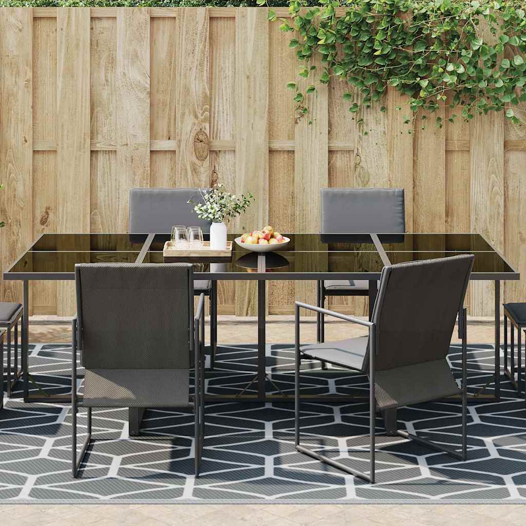 Outdoor Teppich ARAKIL Grau und Weiß 250 x 500 cm PP