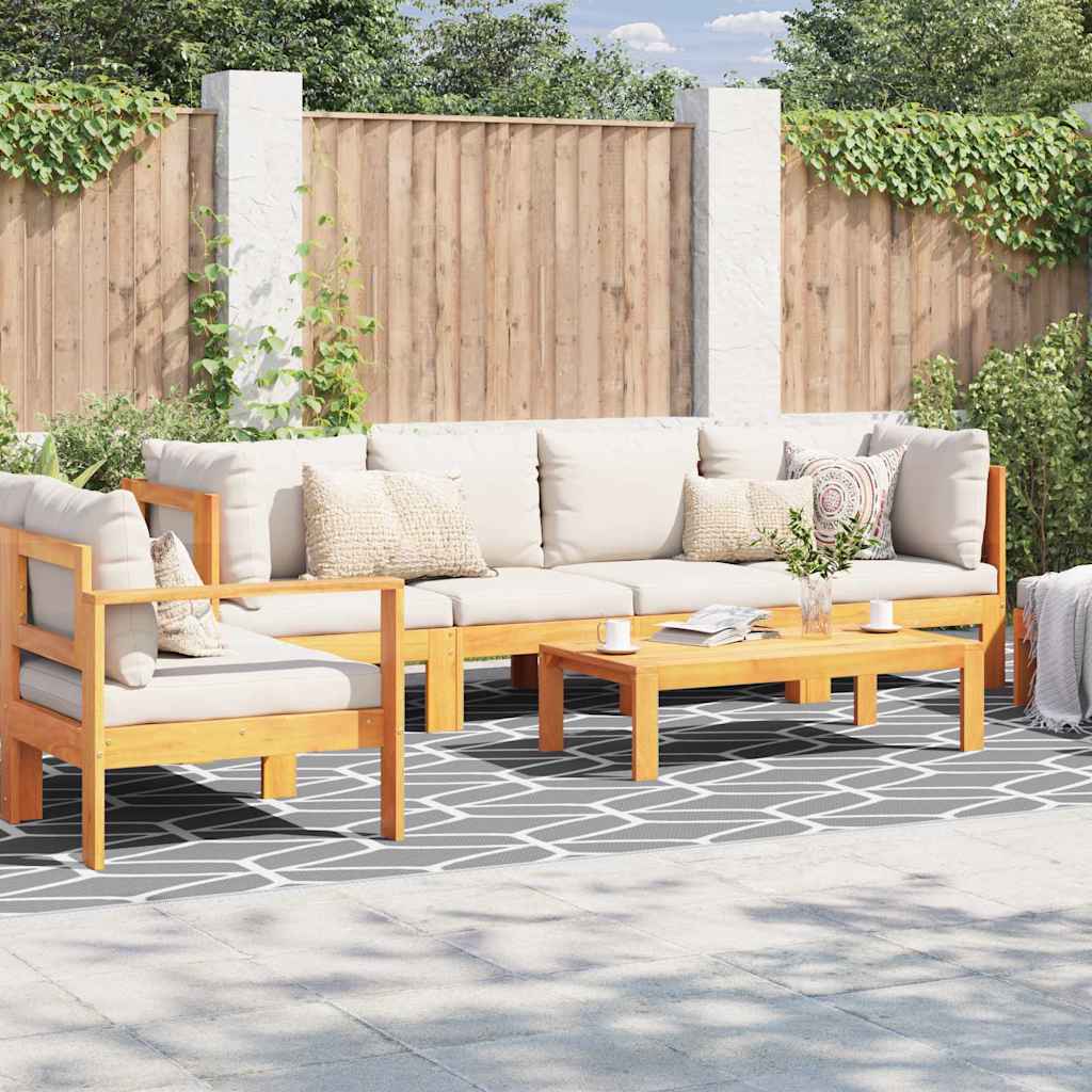 Outdoor Teppich ARAKIL Grau und Weiß 250 x 600 cm PP