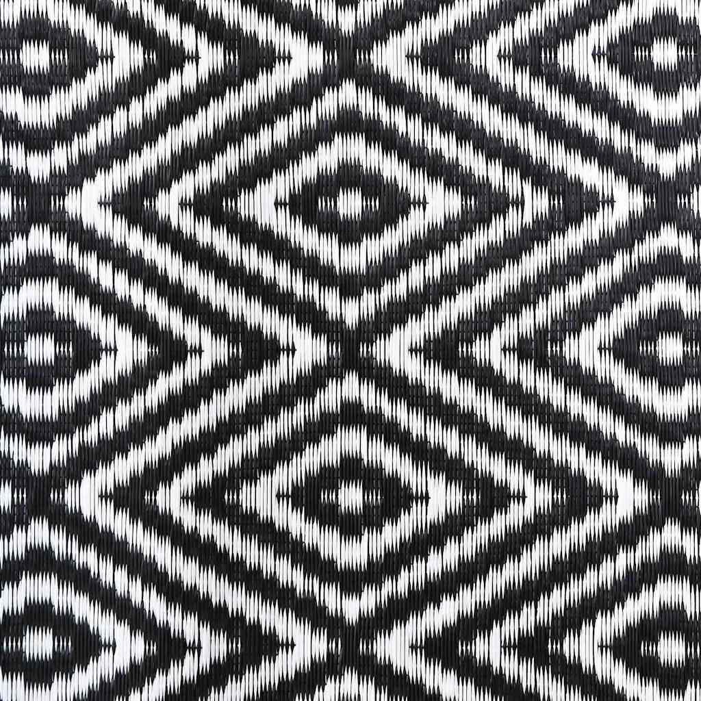 Outdoor Teppich ARAKIL Schwarz und Weiß 300 x 400 cm PP