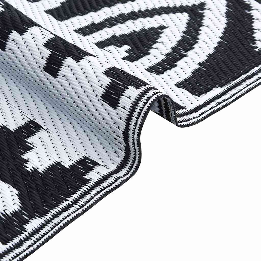 Outdoor Teppich ARAKIL Schwarz und Weiß 300 x 400 cm PP