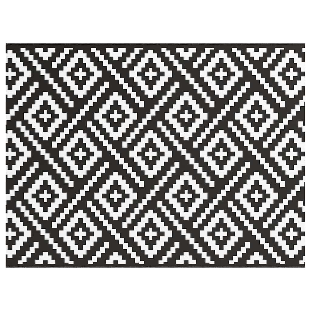 Outdoor Teppich ARAKIL Weiß und Schwarz 300 x 400 cm PP