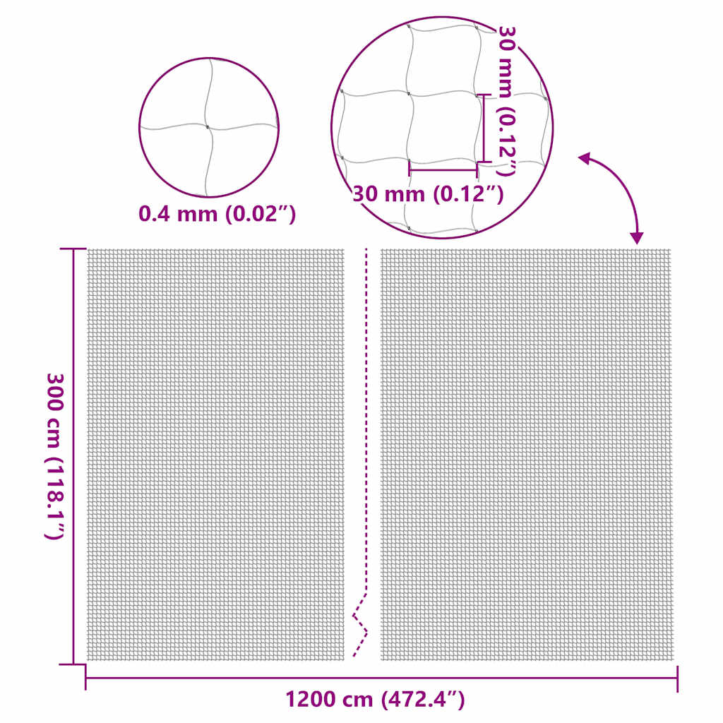 Katzennetz Transparent 12x3 m Nylon