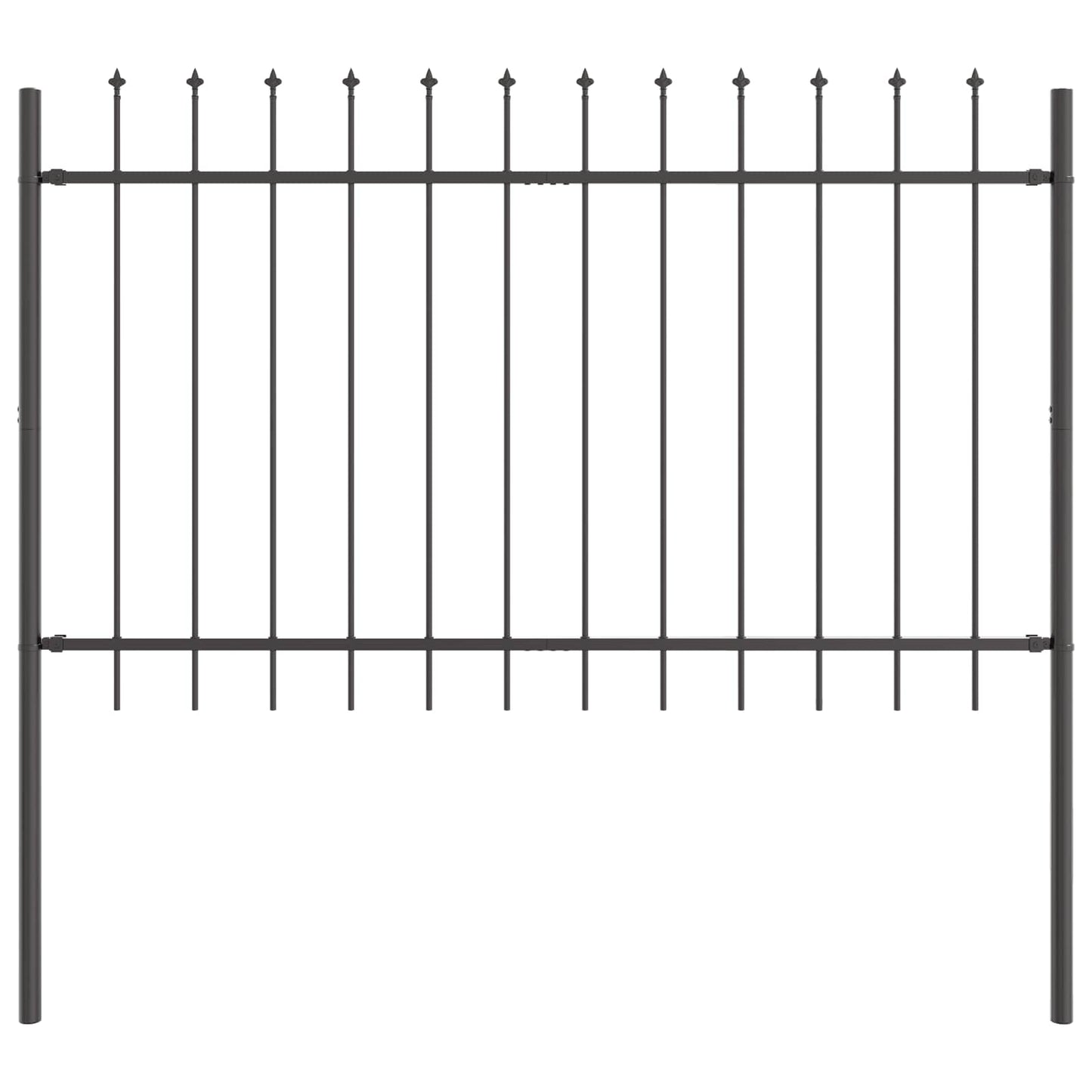 Gartenzaun WOERDEN 2 stk. 3,4 x 0,8 m Pulverbeschichteter Stahl