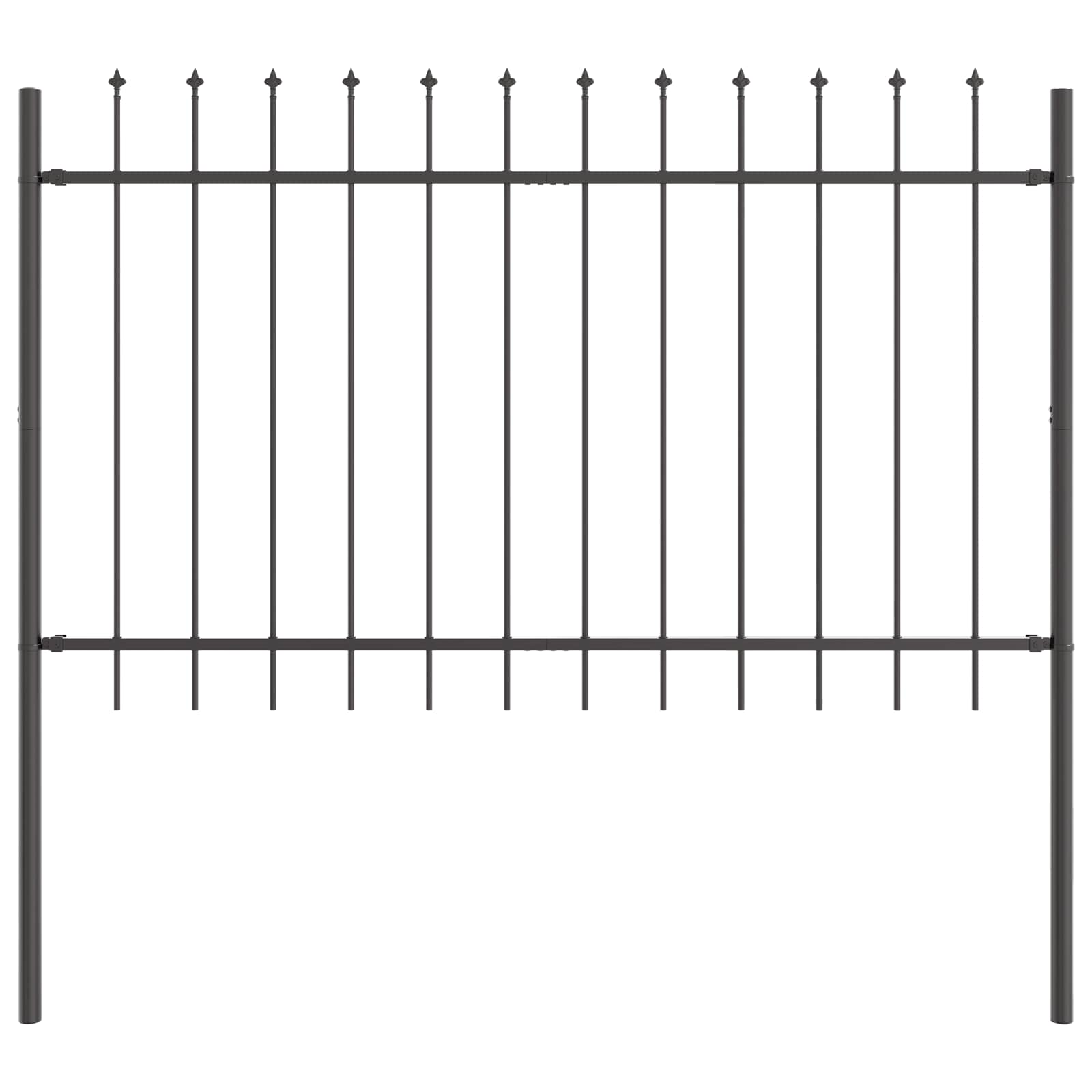 Gartenzaun WOERDEN 2 stk. 3,4 x 0,8 m Pulverbeschichteter Stahl