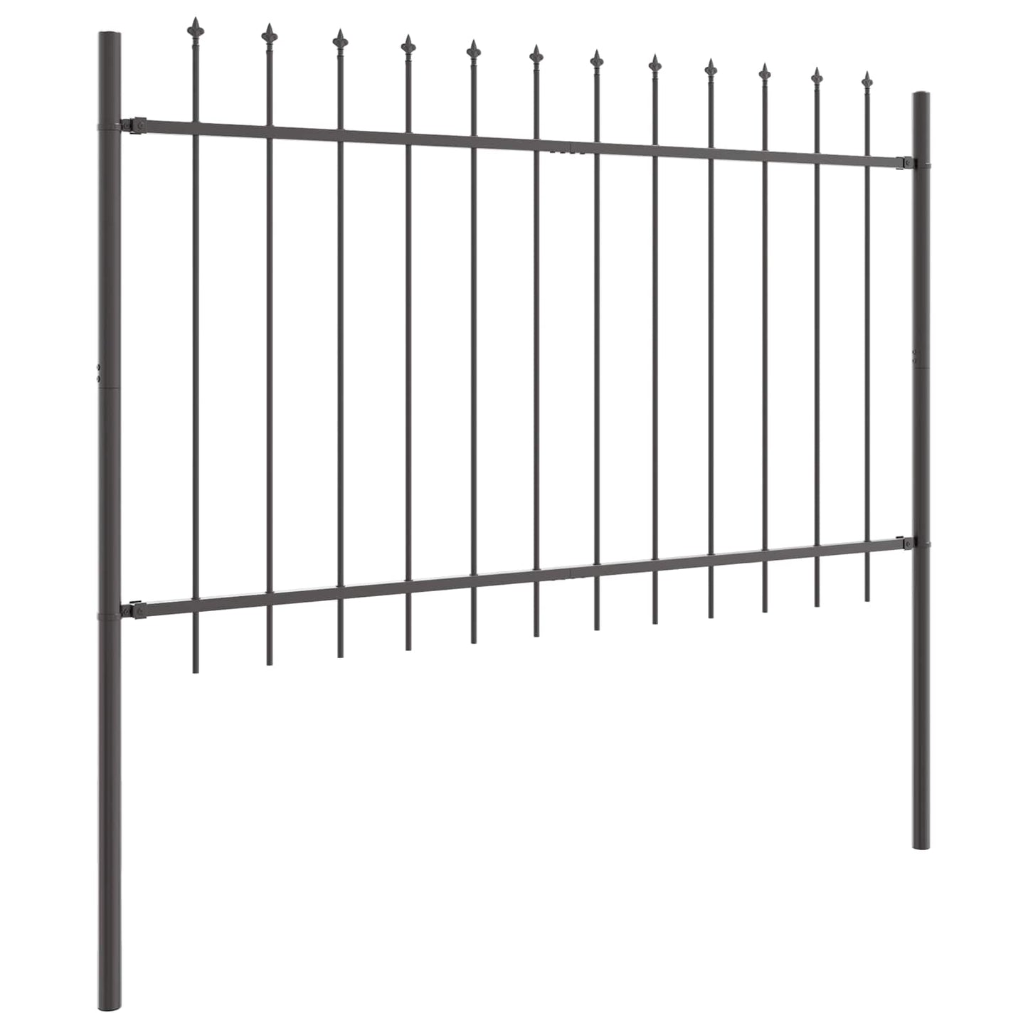 Gartenzaun WOERDEN 2 stk. 3,4 x 0,8 m Pulverbeschichteter Stahl