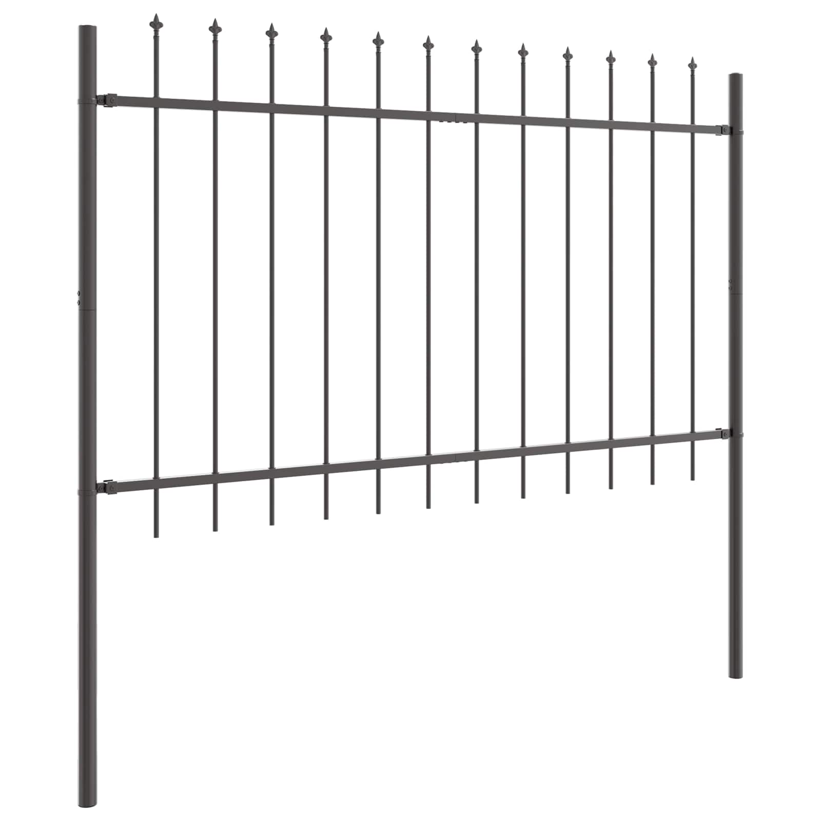 Gartenzaun WOERDEN 2 stk. 3,4 x 0,8 m Pulverbeschichteter Stahl