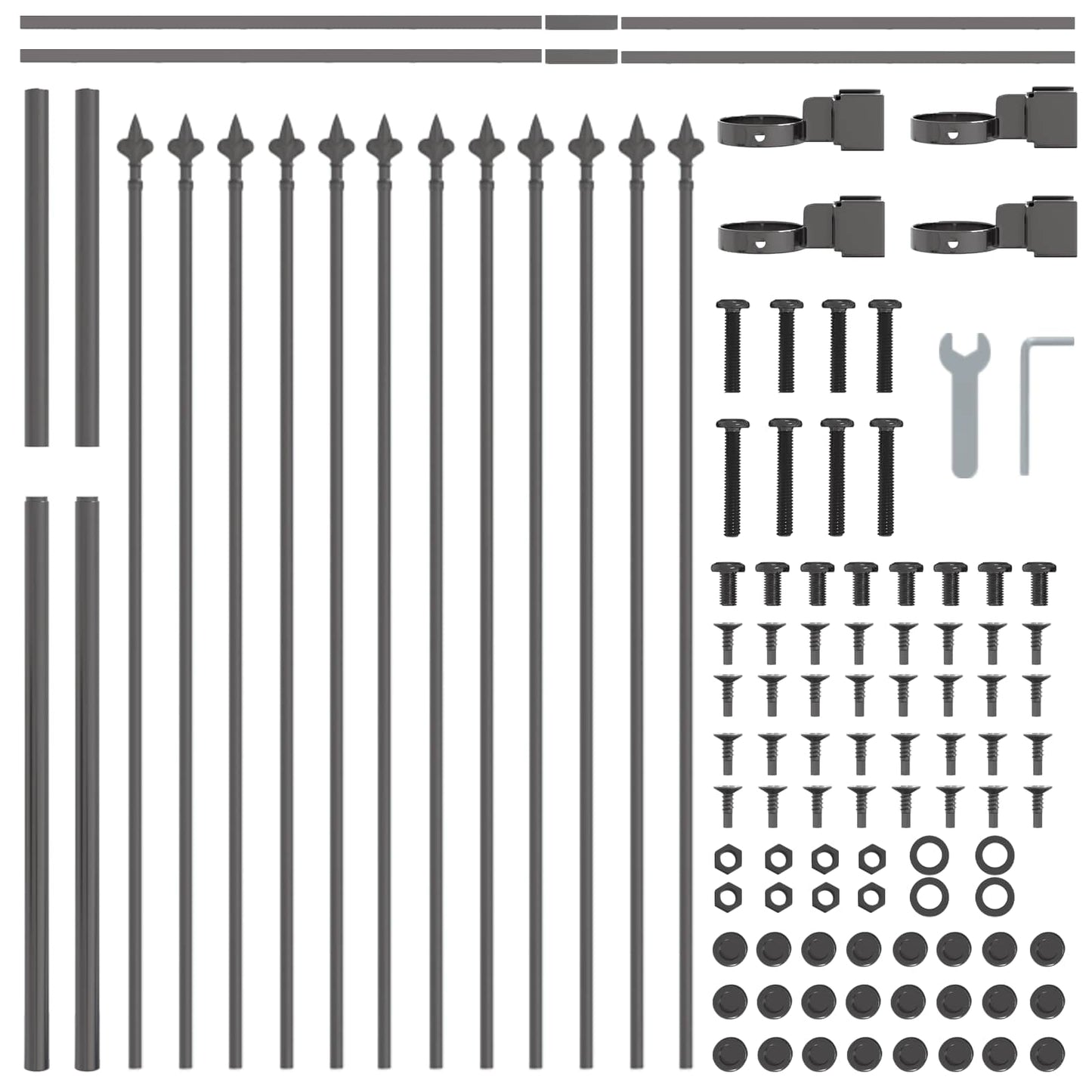 Gartenzaun WOERDEN 2 stk. 3,4 x 0,8 m Pulverbeschichteter Stahl