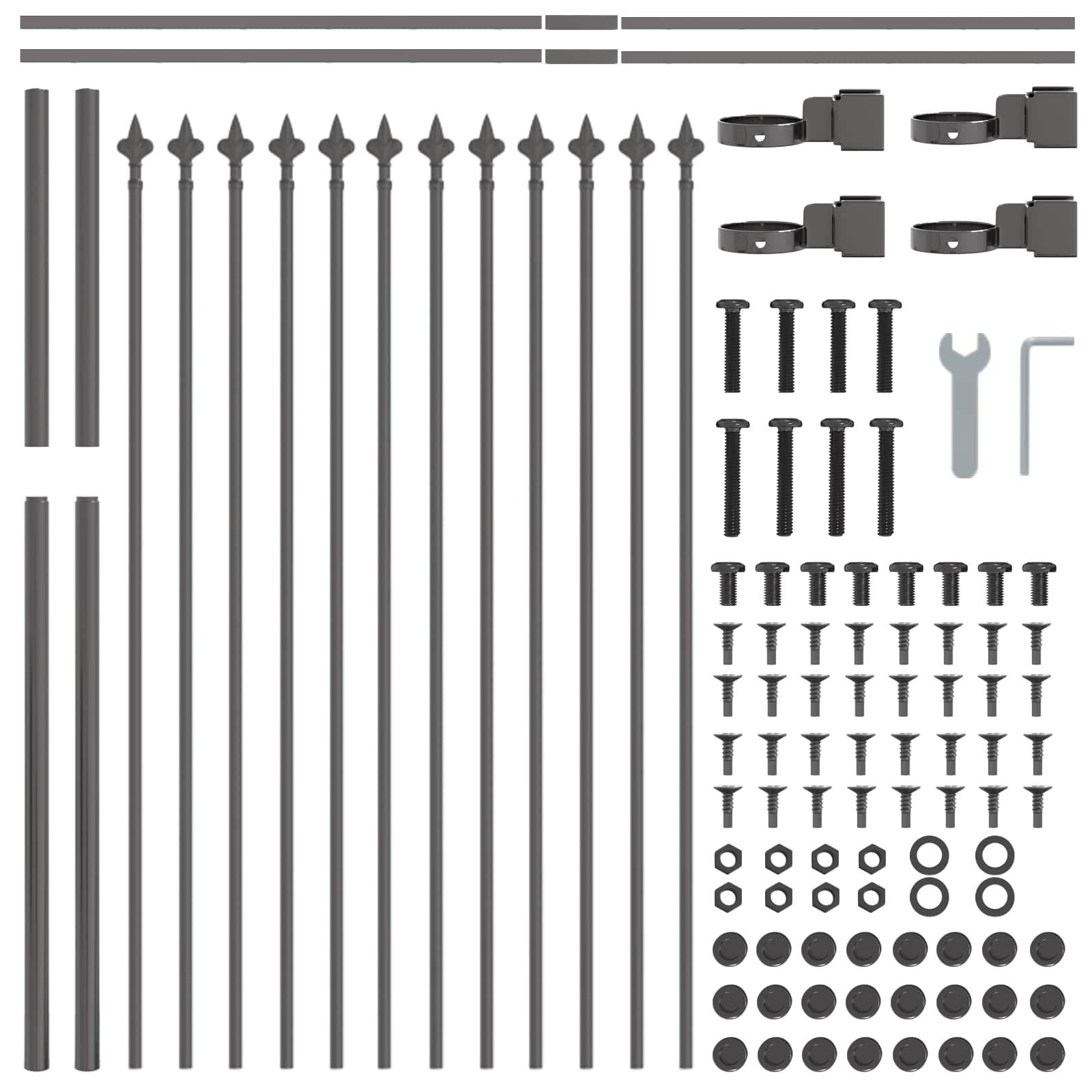 Gartenzaun WOERDEN 2 stk. 3,4 x 0,8 m Pulverbeschichteter Stahl