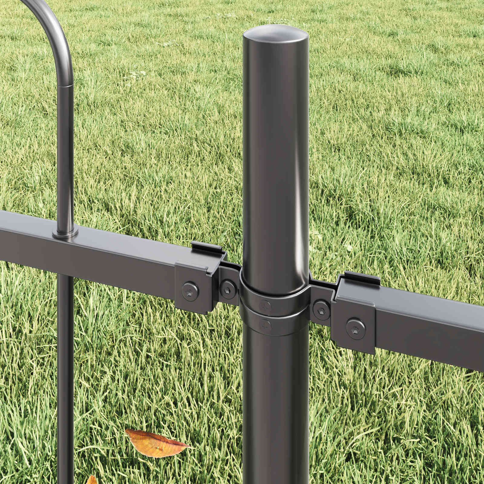 Gartenzaun BOXTEL 2 stk. 3,4 x 0,6 m Pulverbeschichteter Stahl