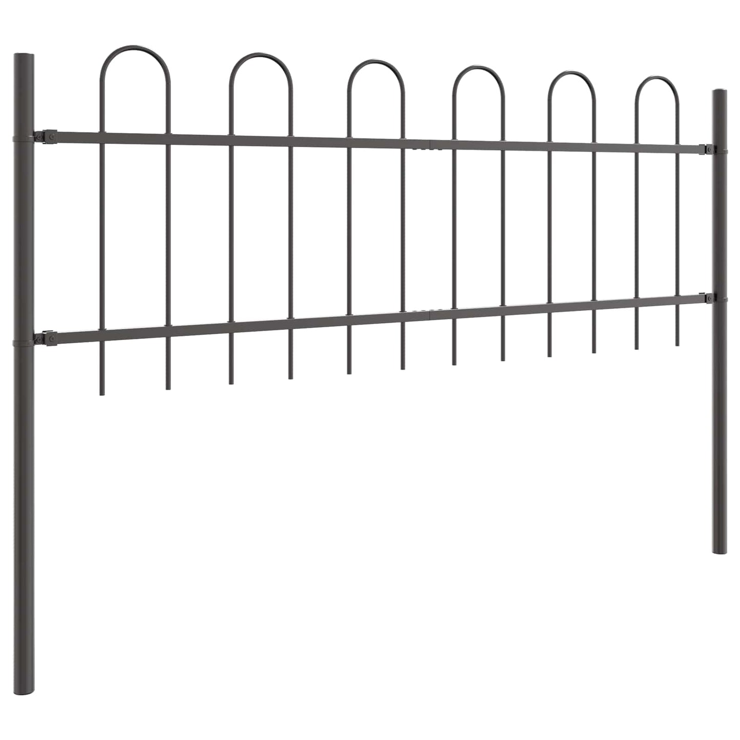 Gartenzaun BOXTEL 2 stk. 3,4 x 0,6 m Pulverbeschichteter Stahl