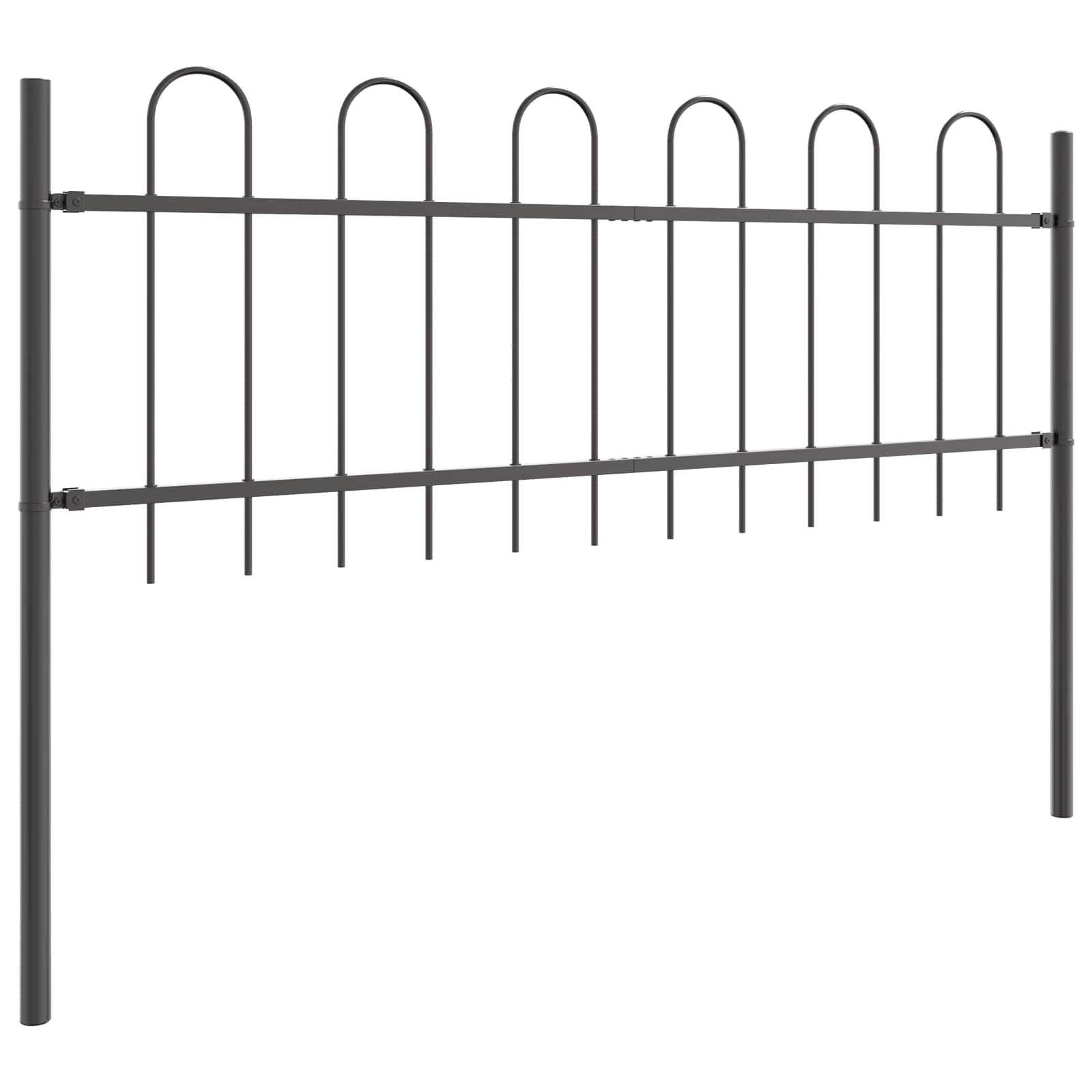 Gartenzaun BOXTEL 2 stk. 3,4 x 0,6 m Pulverbeschichteter Stahl