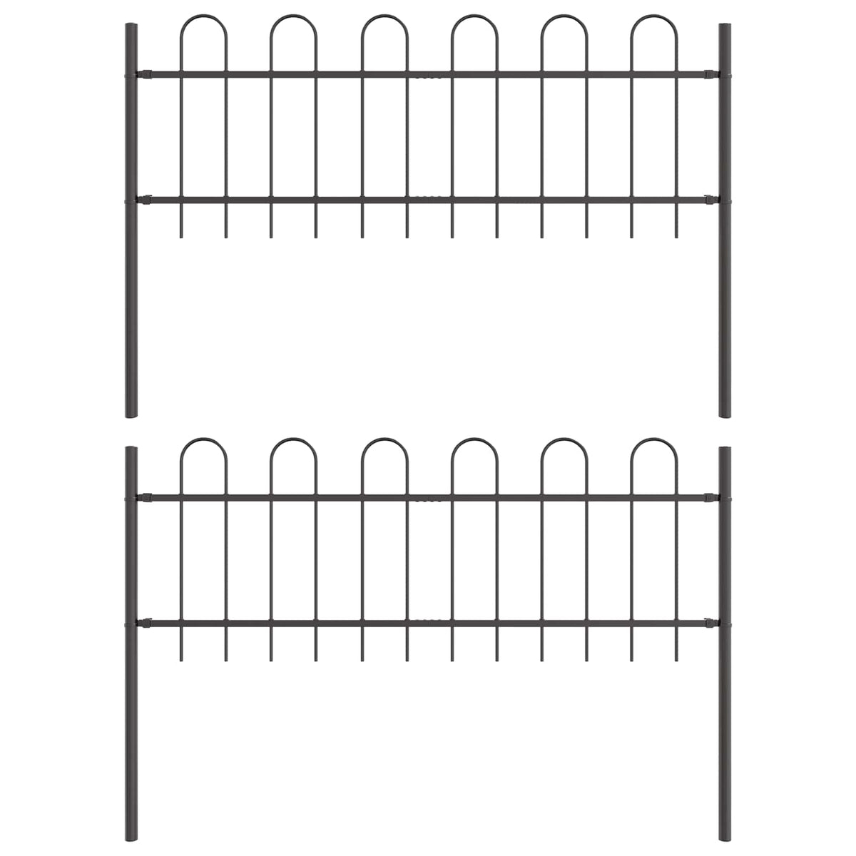 Gartenzaun BOXTEL 2 stk. 3,4 x 0,6 m Pulverbeschichteter Stahl