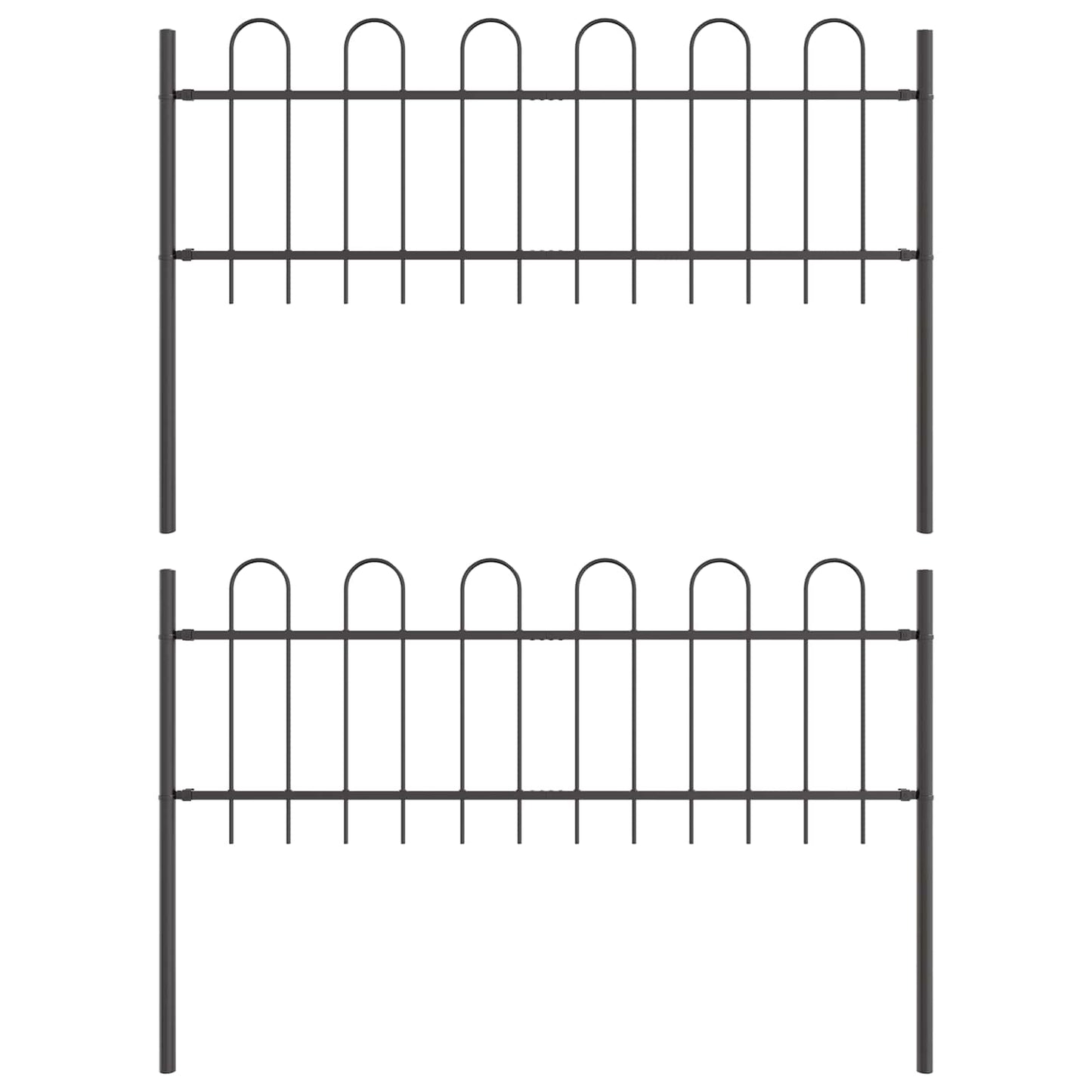 Gartenzaun BOXTEL 2 stk. 3,4 x 0,6 m Pulverbeschichteter Stahl