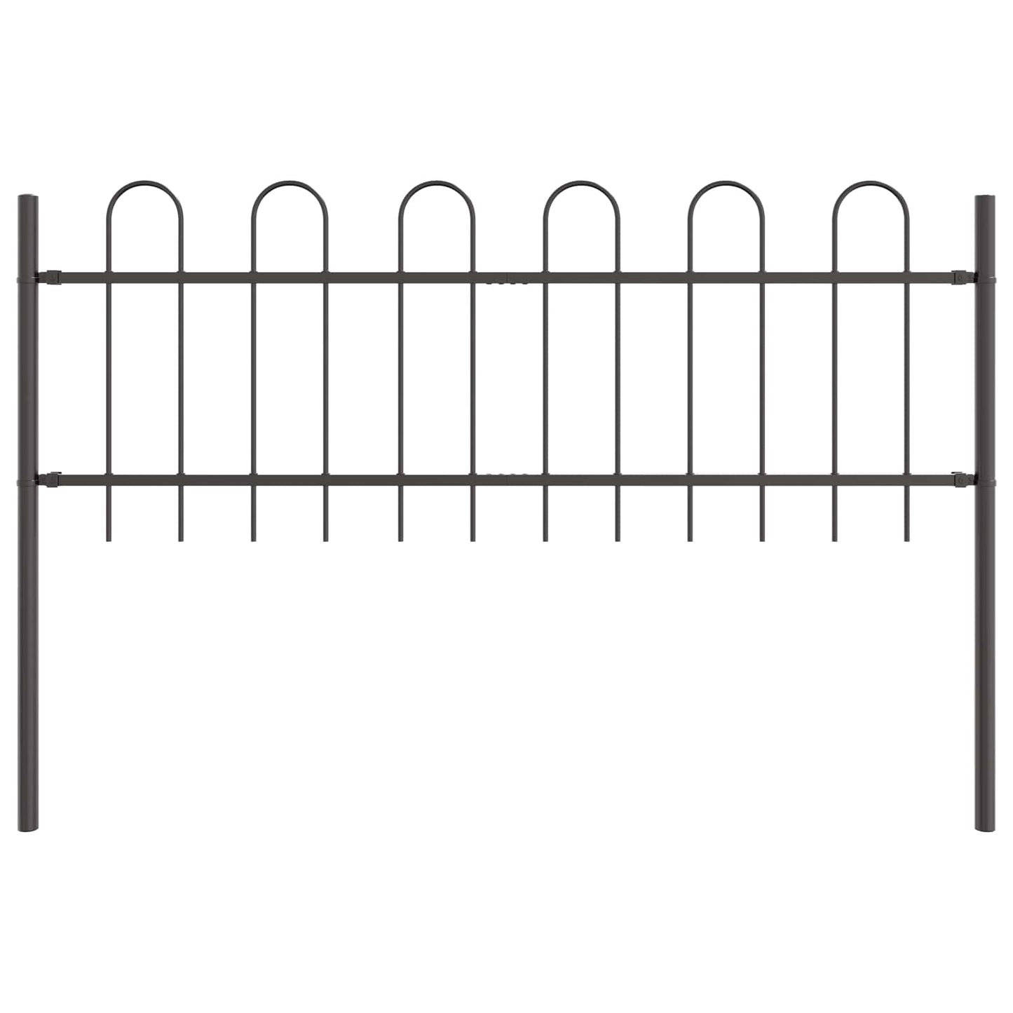 Gartenzaun BOXTEL 2 stk. 3,4 x 0,6 m Pulverbeschichteter Stahl
